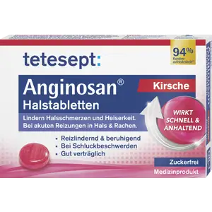 أقراص Anginosan للحلق بنكهة الكرز بدون سكر