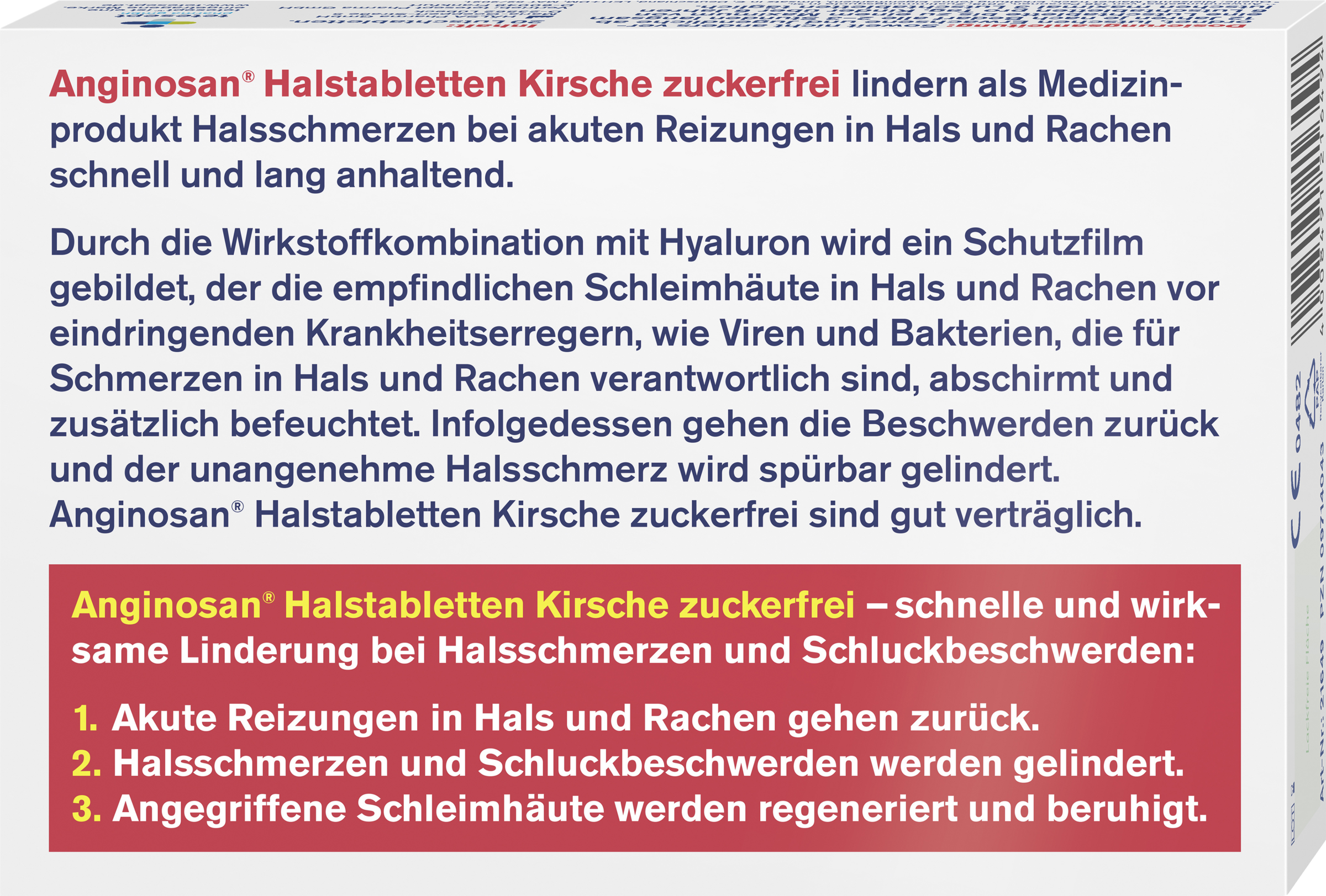 أقراص Anginosan للحلق بنكهة الكرز بدون سكر 2
