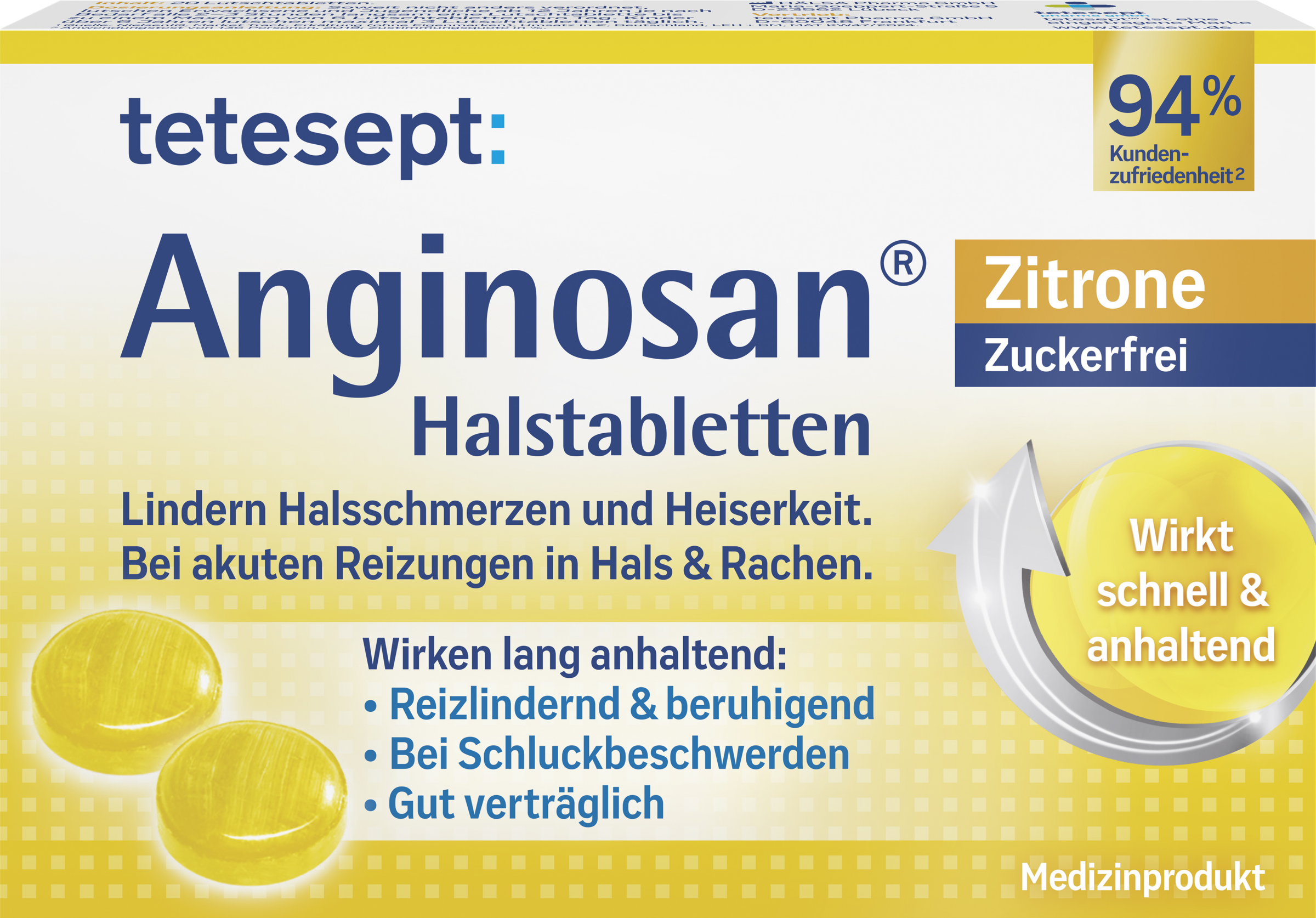 tetesept Anginosan Halstabletten Zitrone zuckerfrei