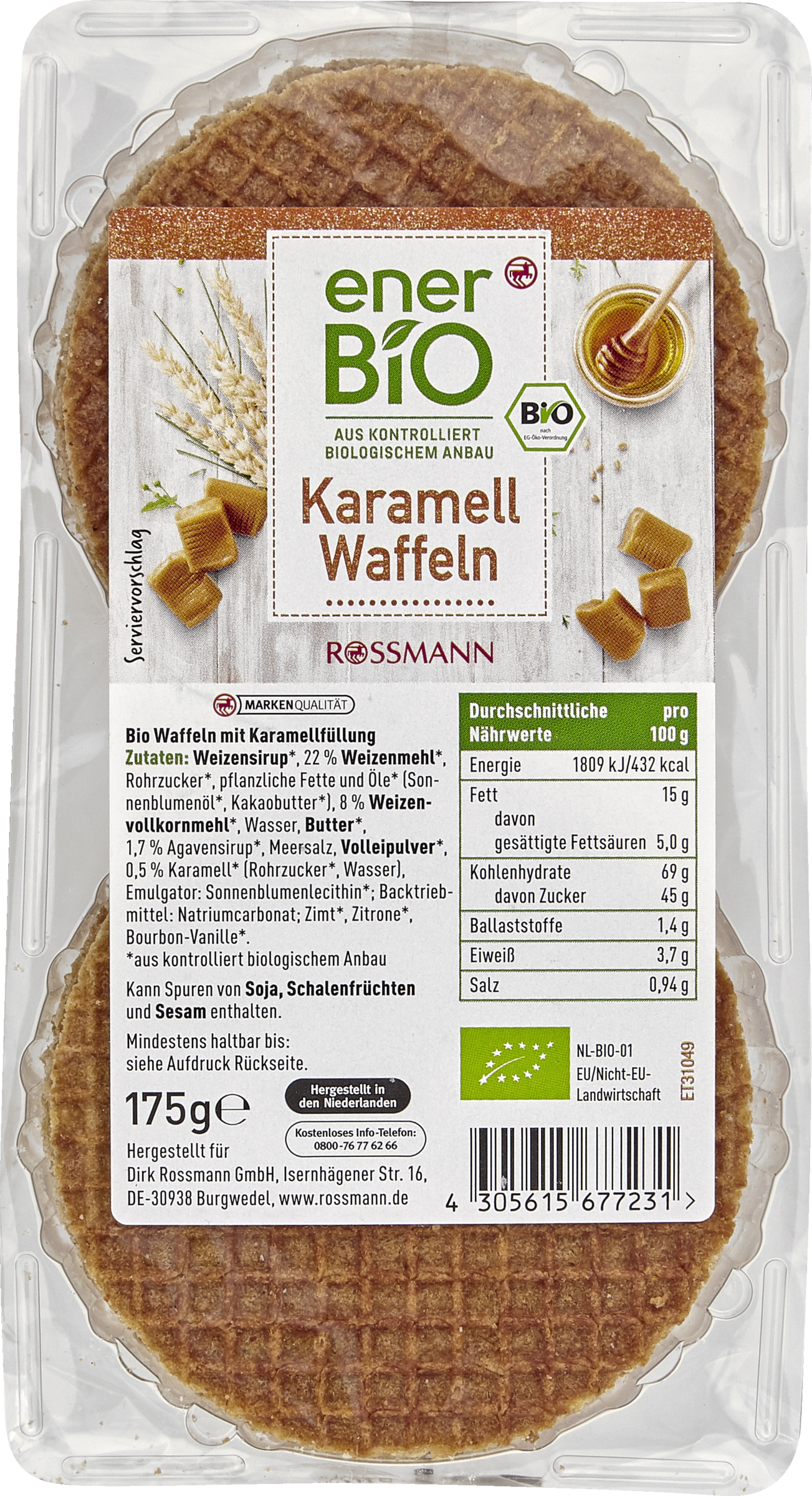 enerBiO Karamell Waffeln