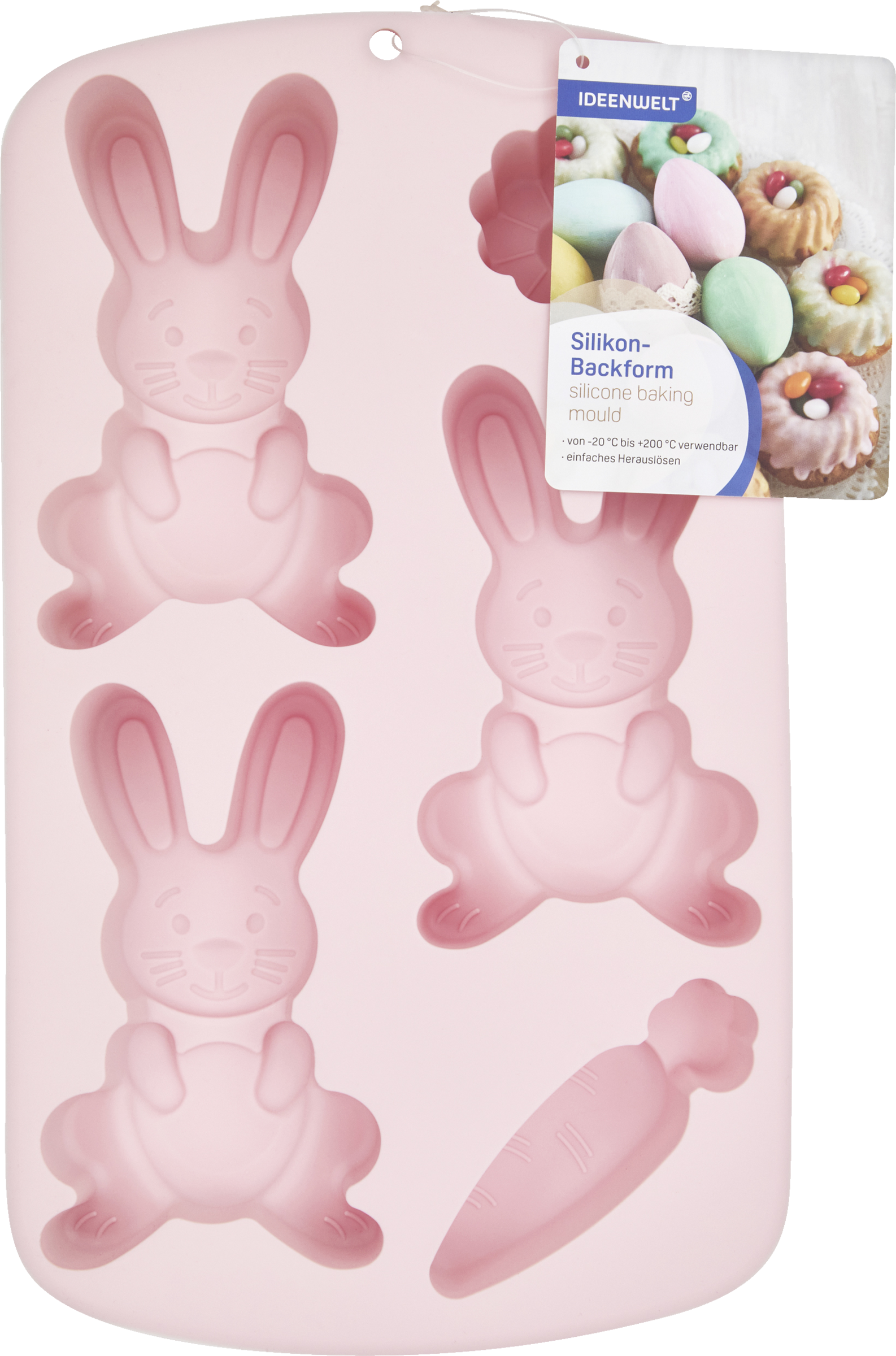 IDEENWELT Silikon-Backform Hase rosa