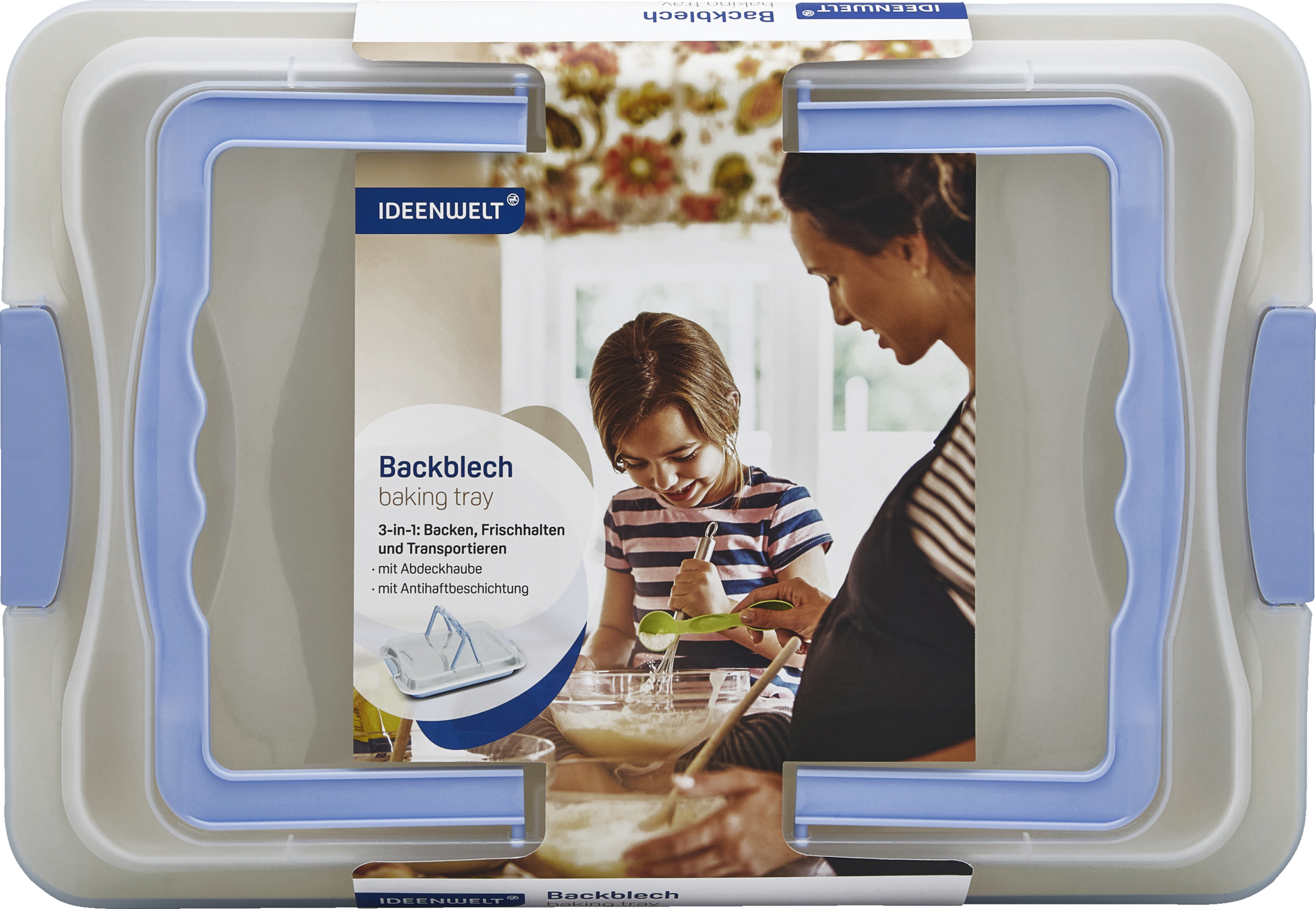 IDEENWELT Backblech mit Transporthaube blau-lila