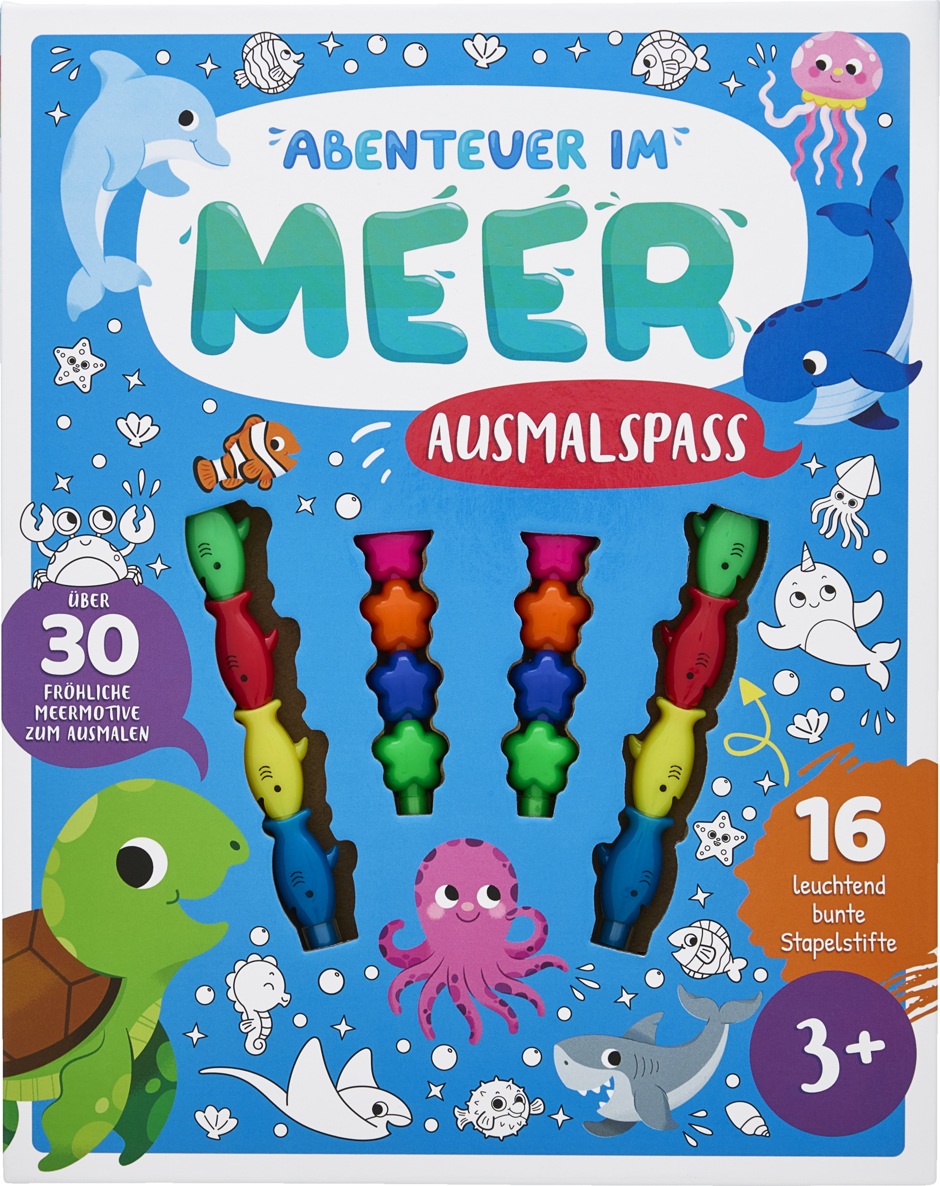 IDEENWELT Malbuch mit Stiften Abenteuer im Meer Ausmalspaß
