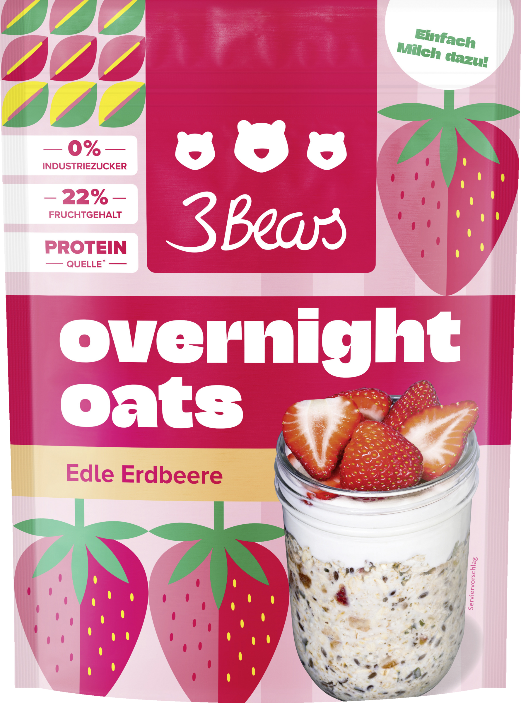 3Bears Overnight Oats Edle Erdbeere