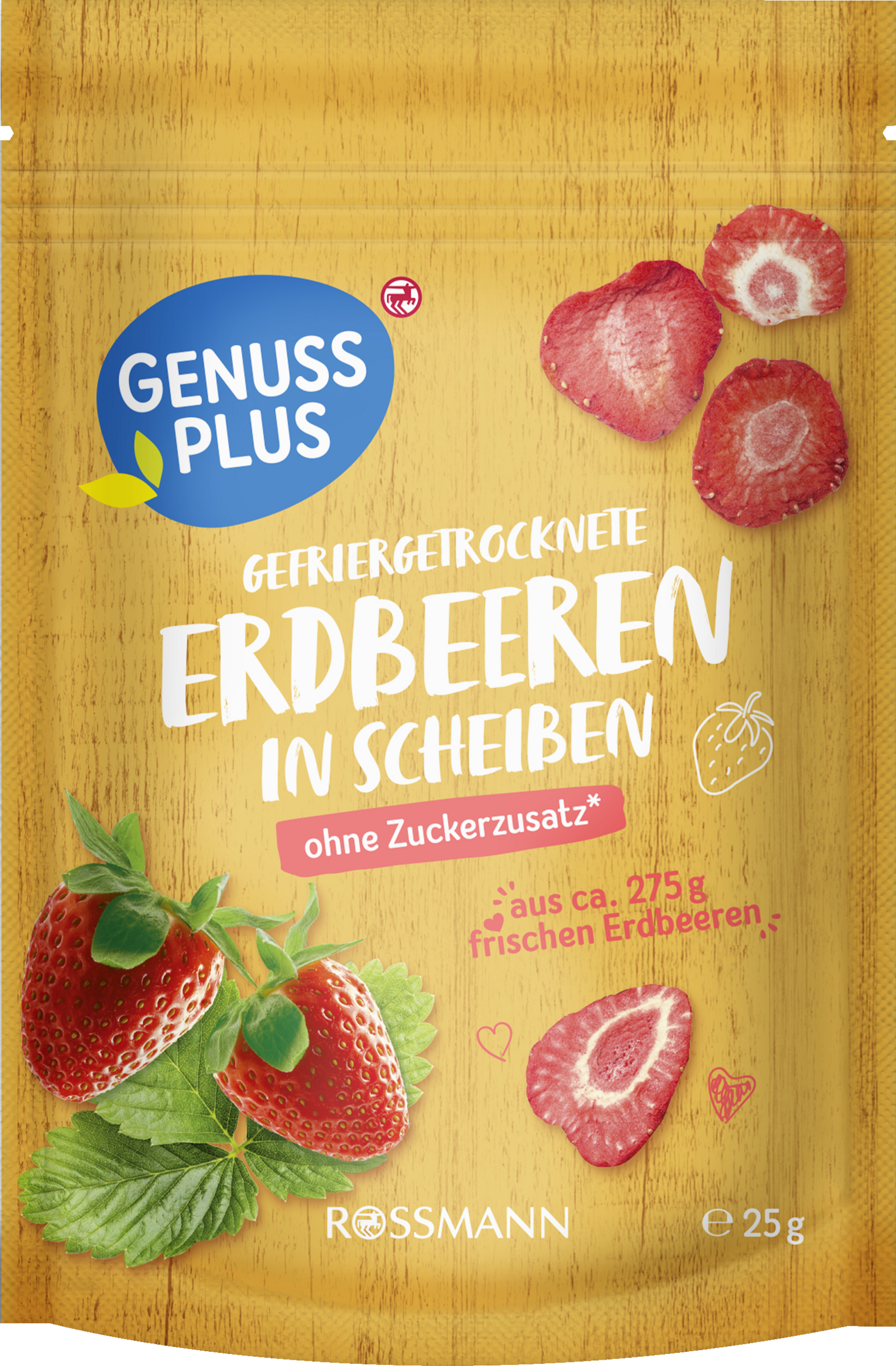 GENUSS PLUS Gefriergetrocknete Erdbeeren in Scheiben