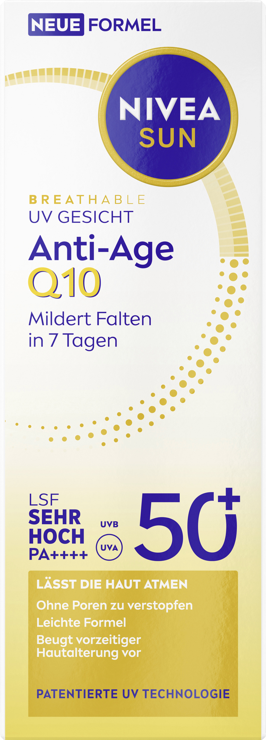 NIVEA SUN Breathable UV Gesicht Anti-Age Q10 LSF50+