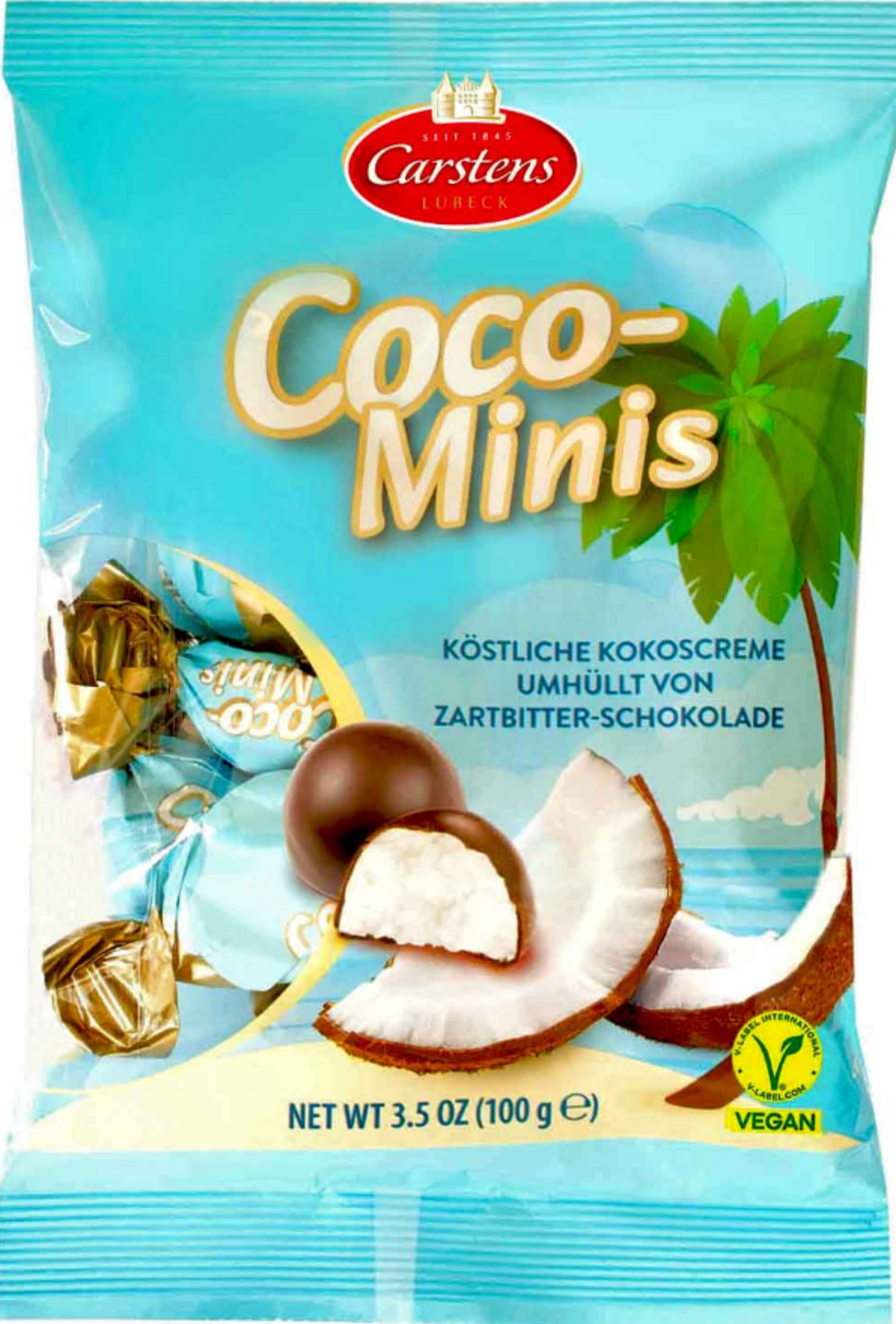 Carstens Kokos Mini Eier in Zartbitterschokolade