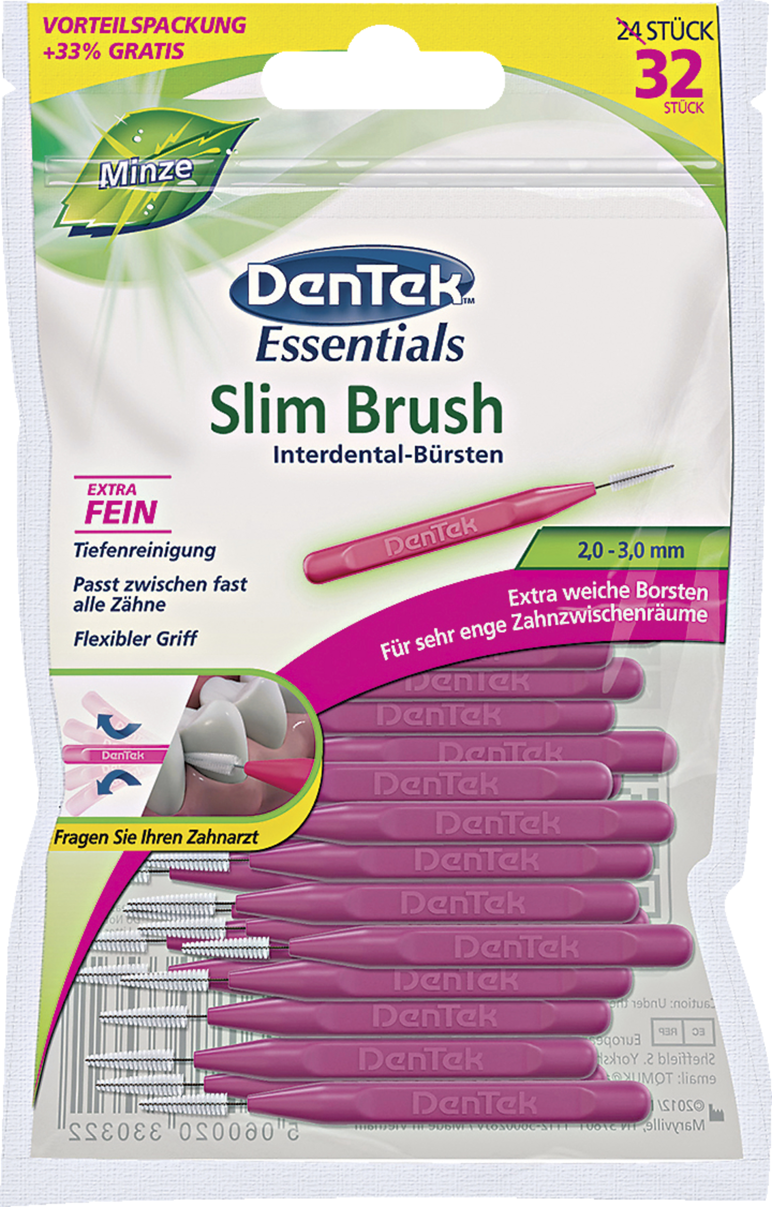 فرش أسنان بين الأسنان Essentials Slim Brush "نعناع" 3