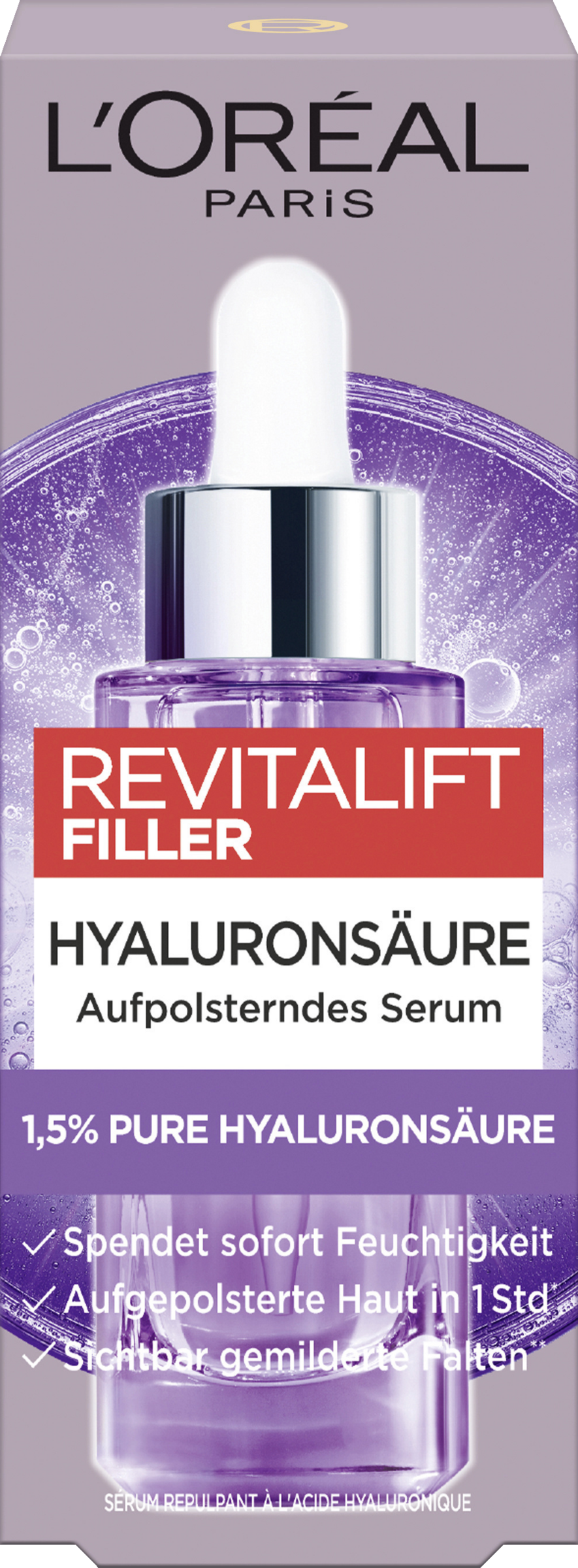 L’Oréal Paris Revitalift Filler aufpolsterndes Gesichtsserum: gegen Falten & für jugendlich und praller aussehende Haut