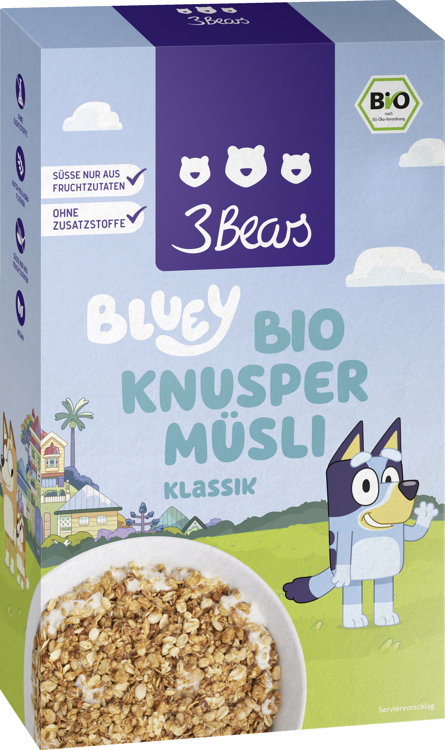 3Bears Bio Knuspermüsli Klassik Bluey