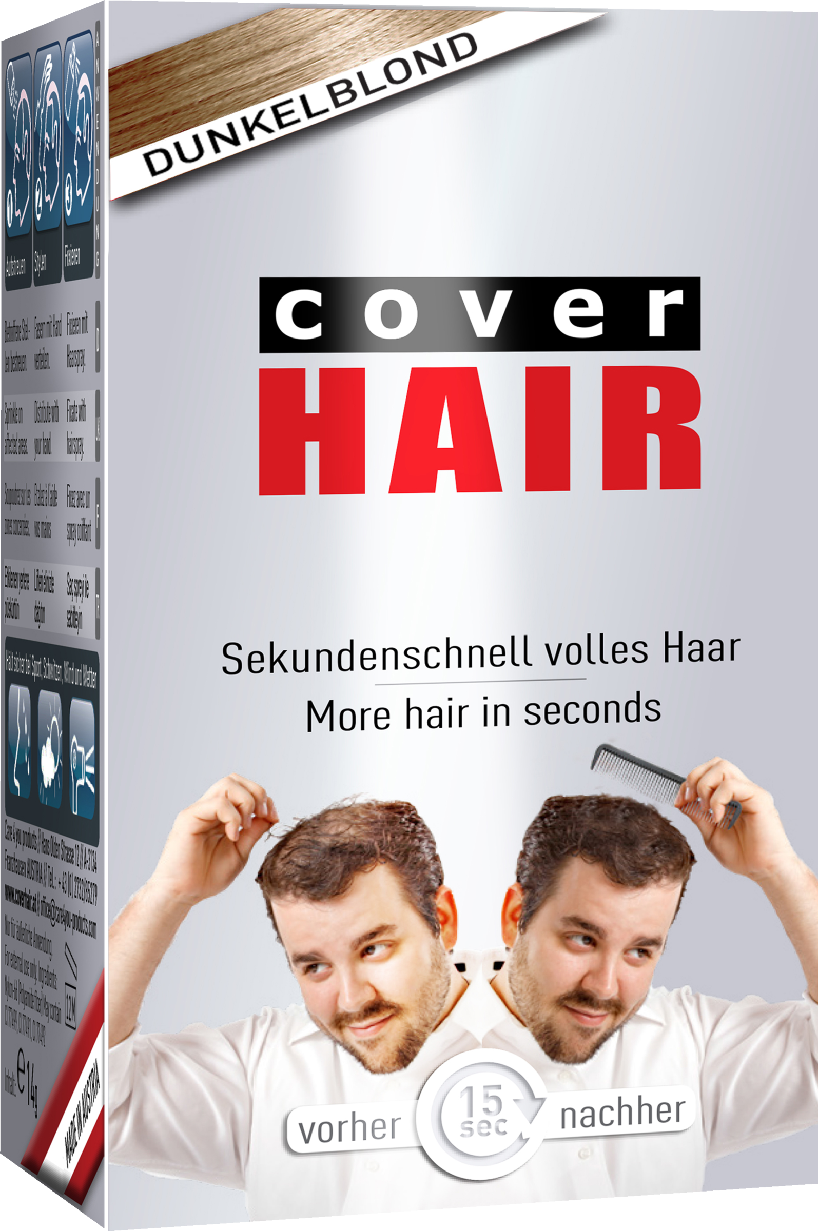 COVER HAIR Haarverdichtung mit Schütthaar dunkelblond