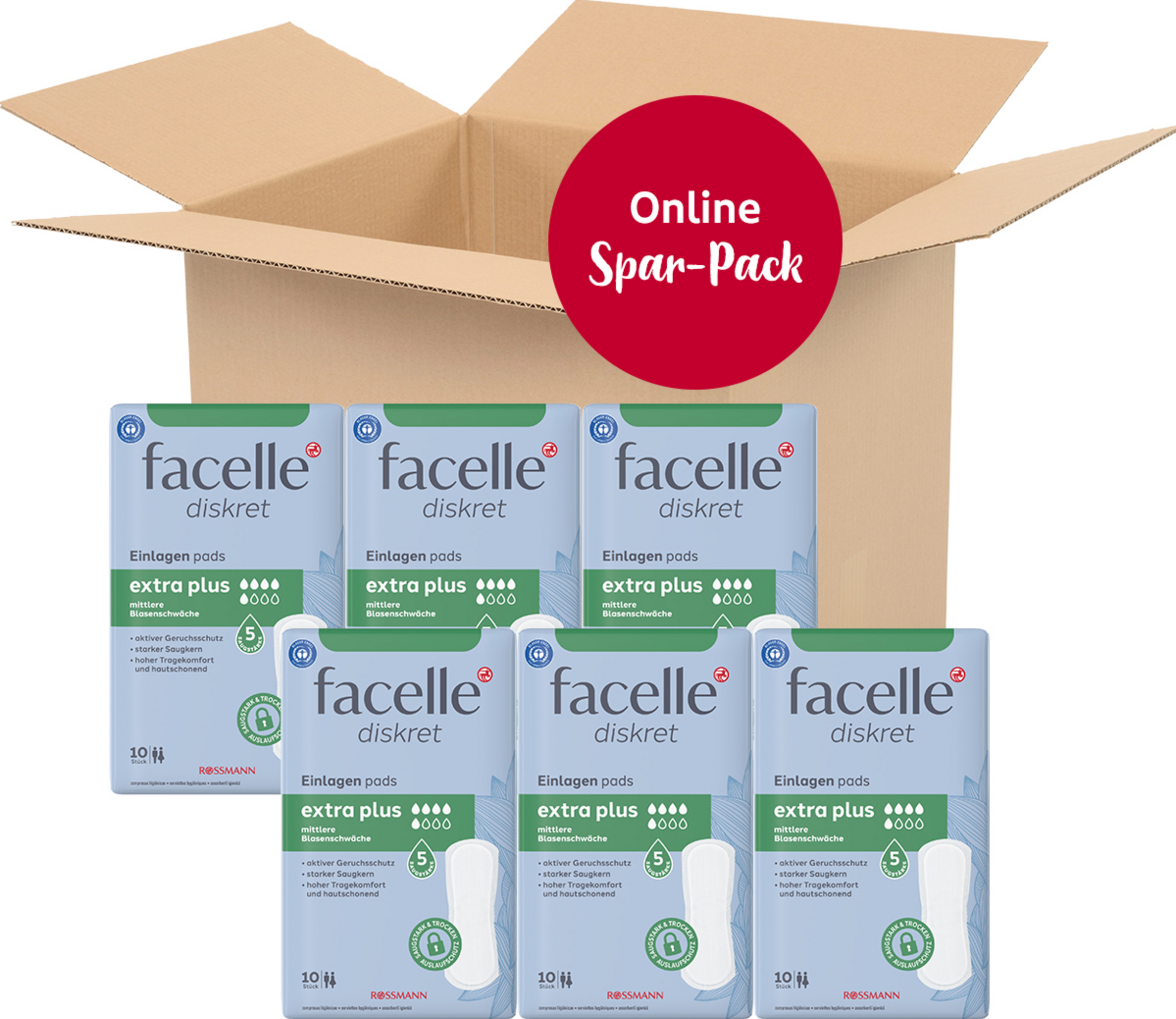facelle diskret Vorteilspack Einlagen extra plus