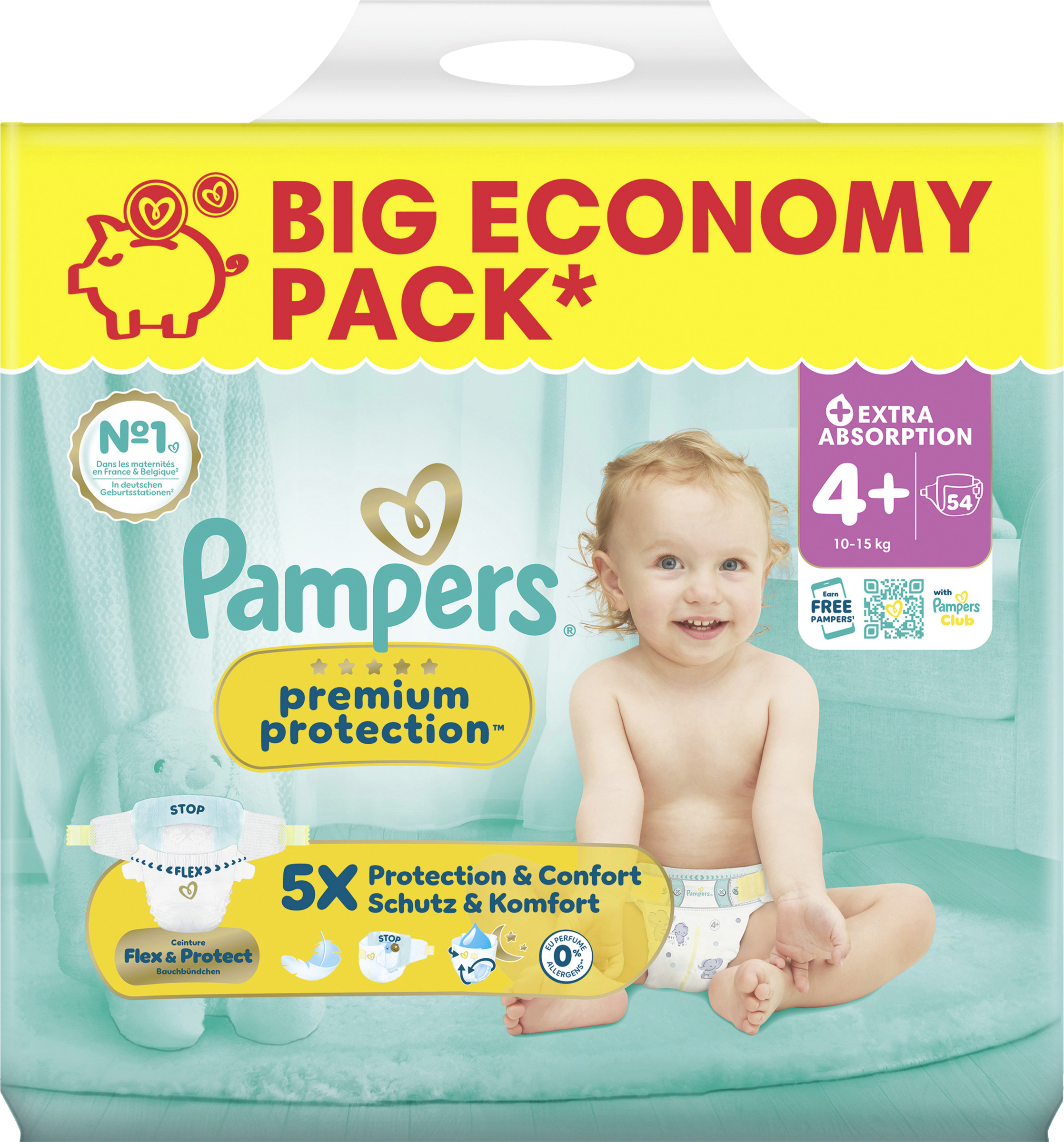 Pampers Premium Protection Gr. 4 Maxi Plus (10-15 kg) Big Eco Pack