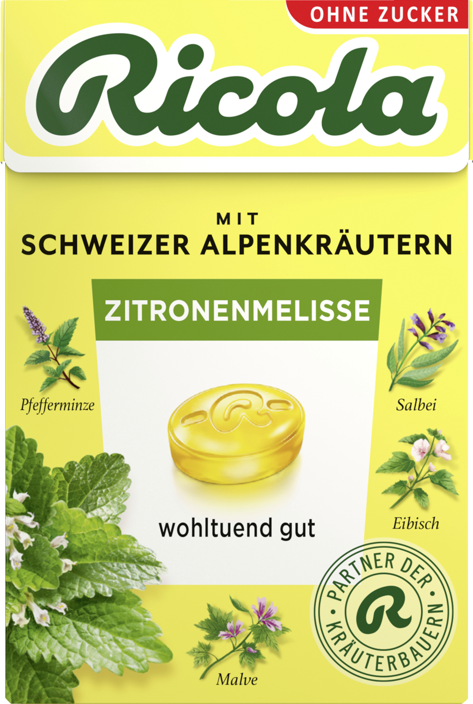 Ricola Zitronenmelisse Bonbons zuckerfrei 50g