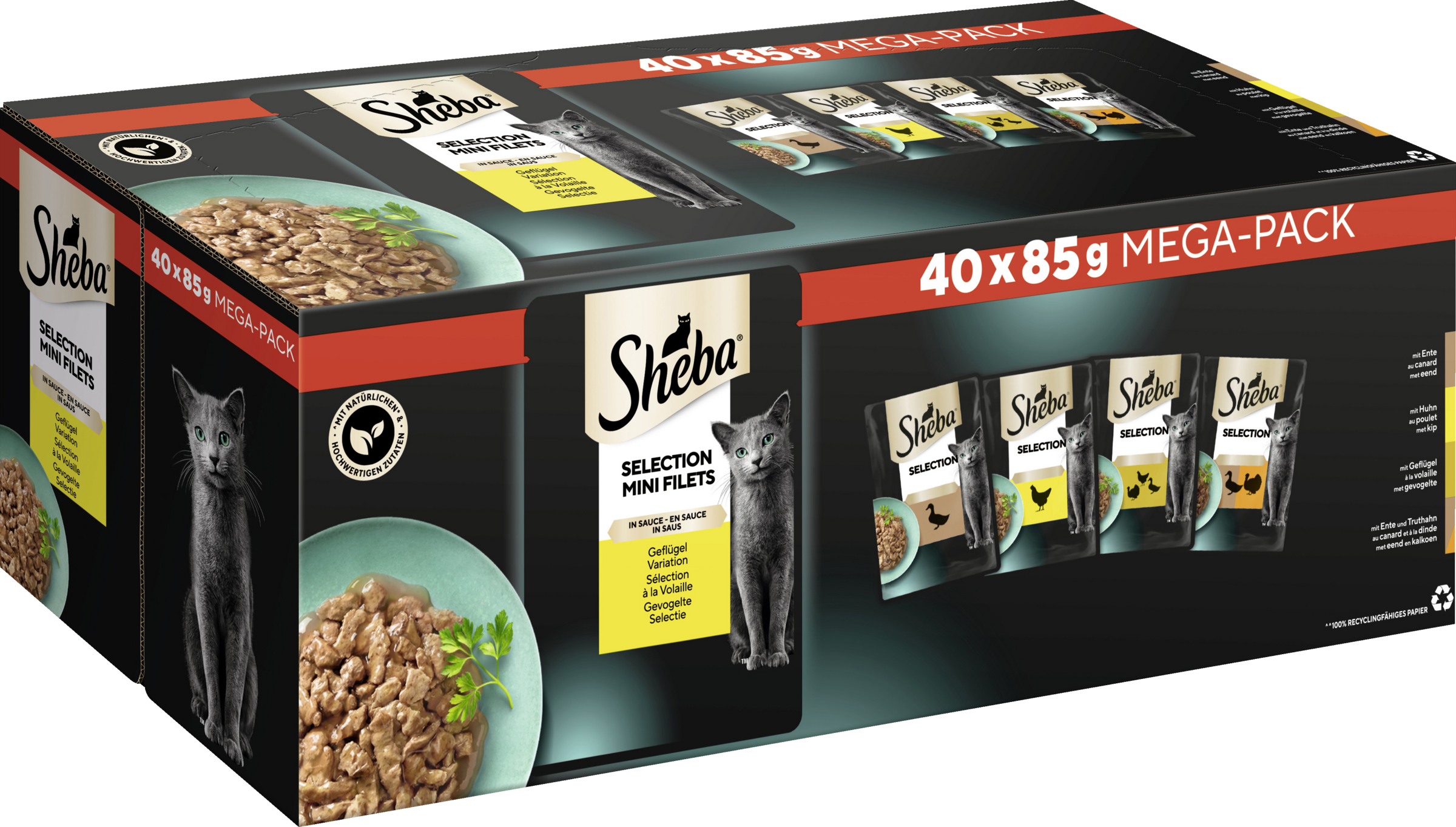 Sheba Selection in Sauce Geflügel Variation Vorratspack