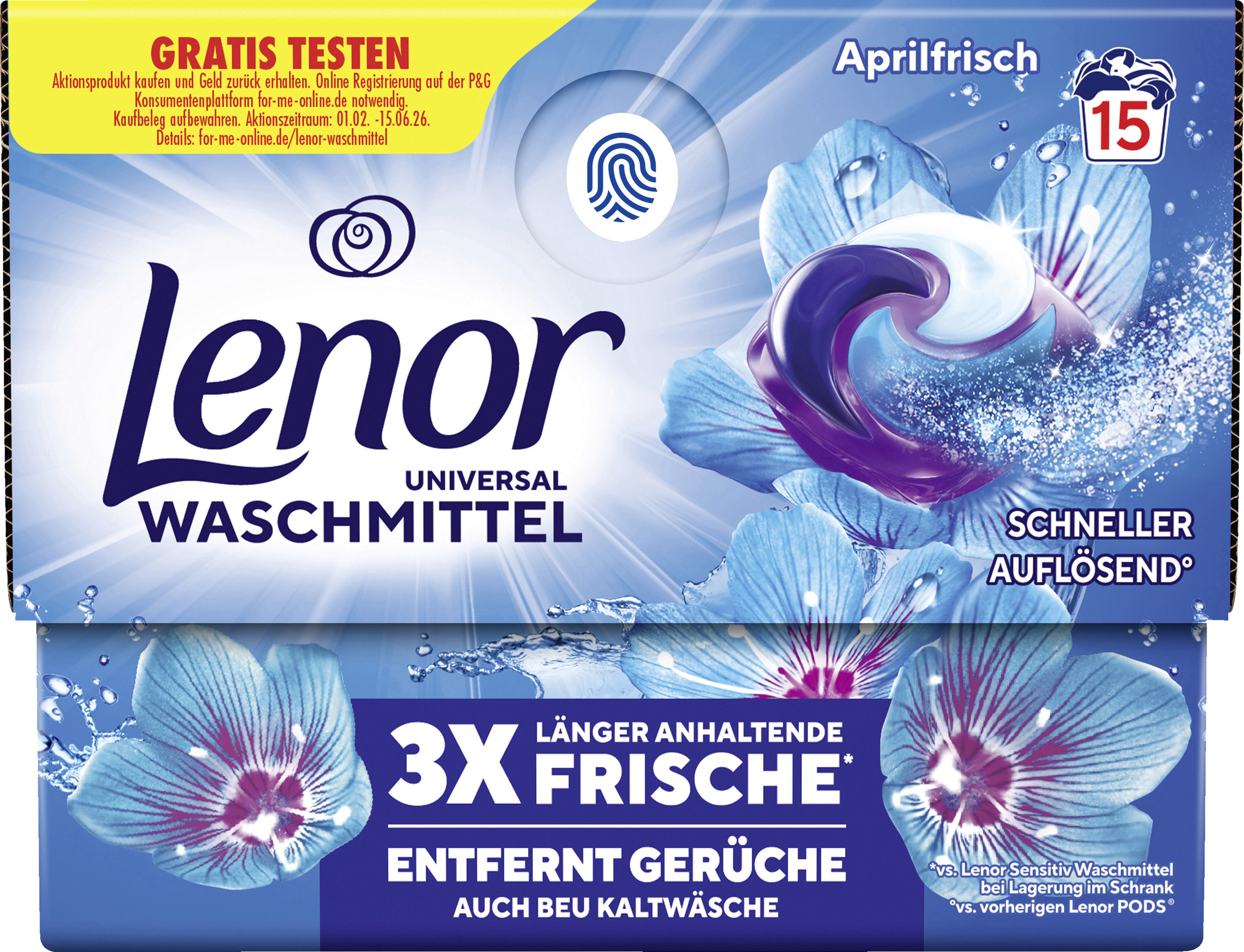 Vollwaschmittel Pods Aprilfrisch 15 WL