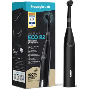 فرشاة أسنان كهربائية دوارة ECO R2 باللون الأسود بالكامل