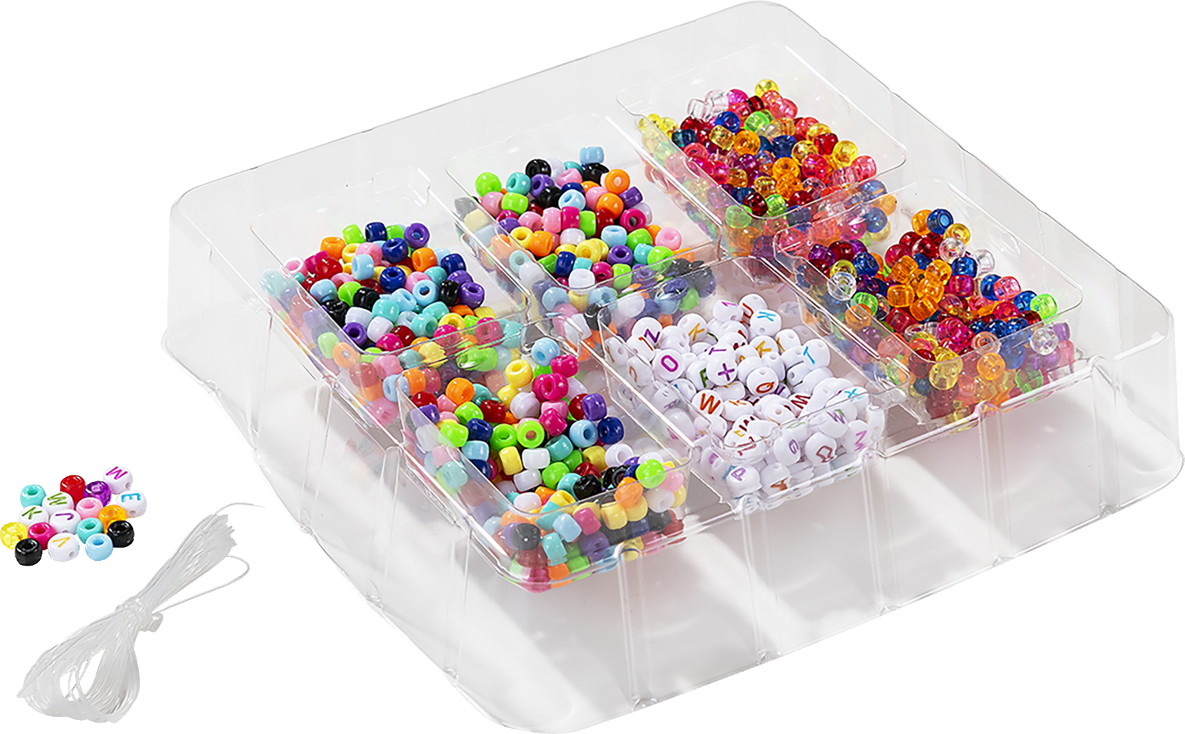 Buchstabenperlen-Set weiß/pastell