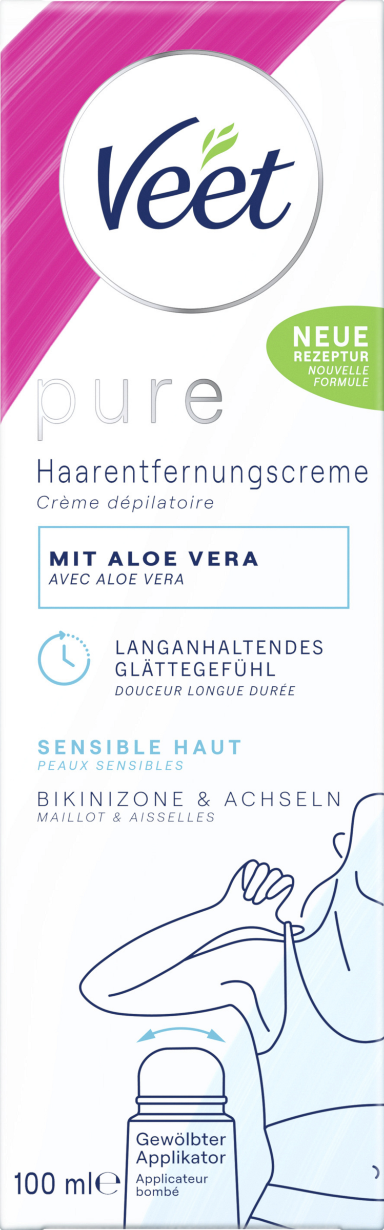 Veet pure Haarentfernungscreme Bikinizone & Achseln