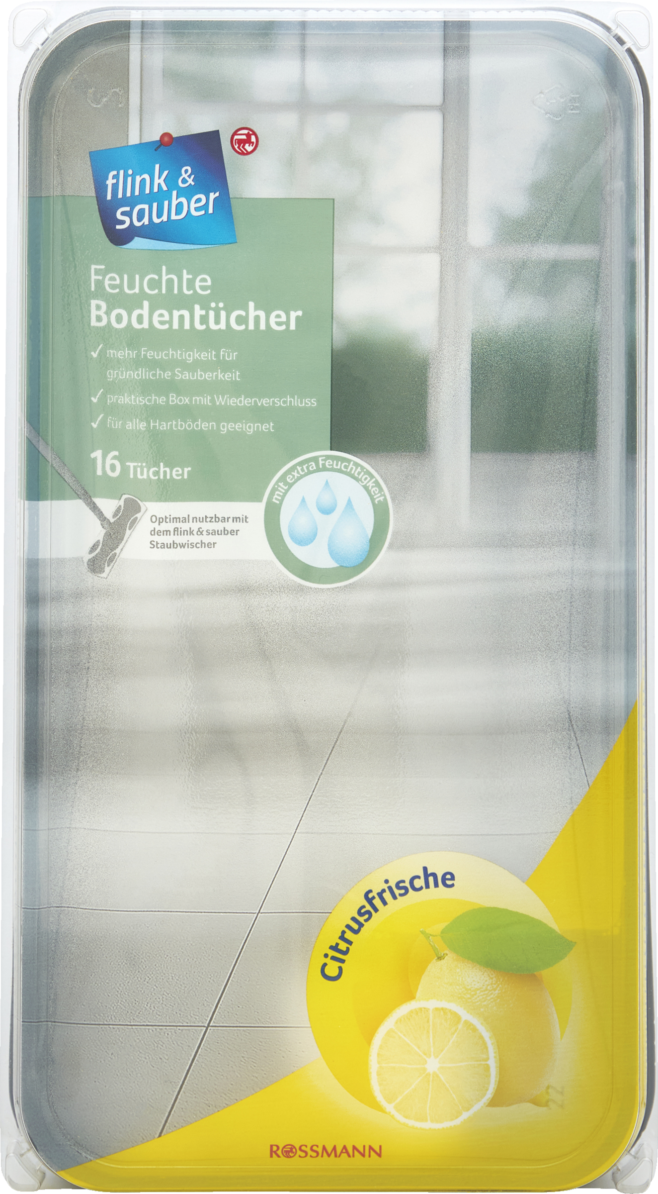 flink & sauber Feuchte Bodentücher mit Citrusduft