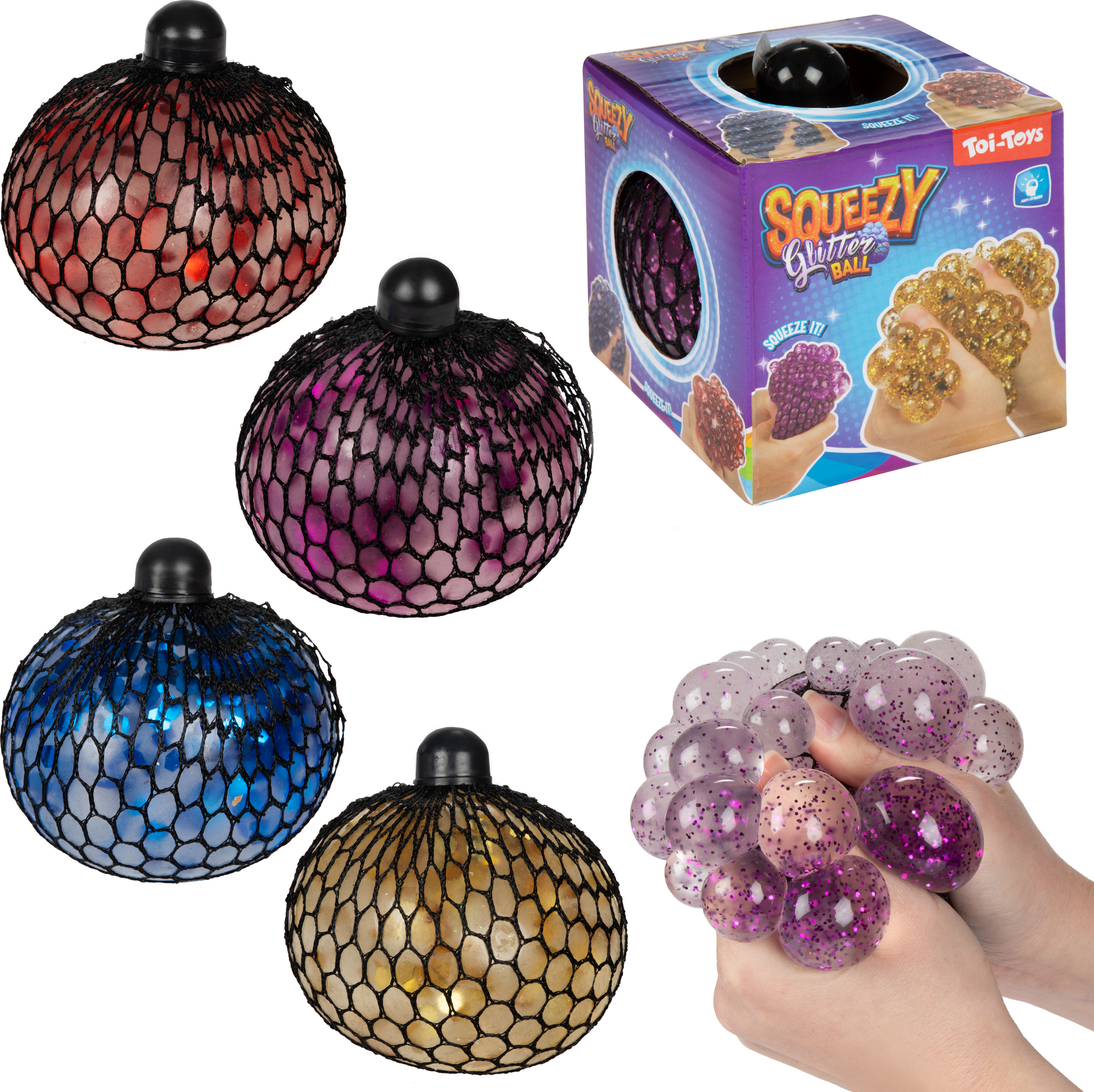 Toi-Toys Fun Glitzerquetsch-Ball