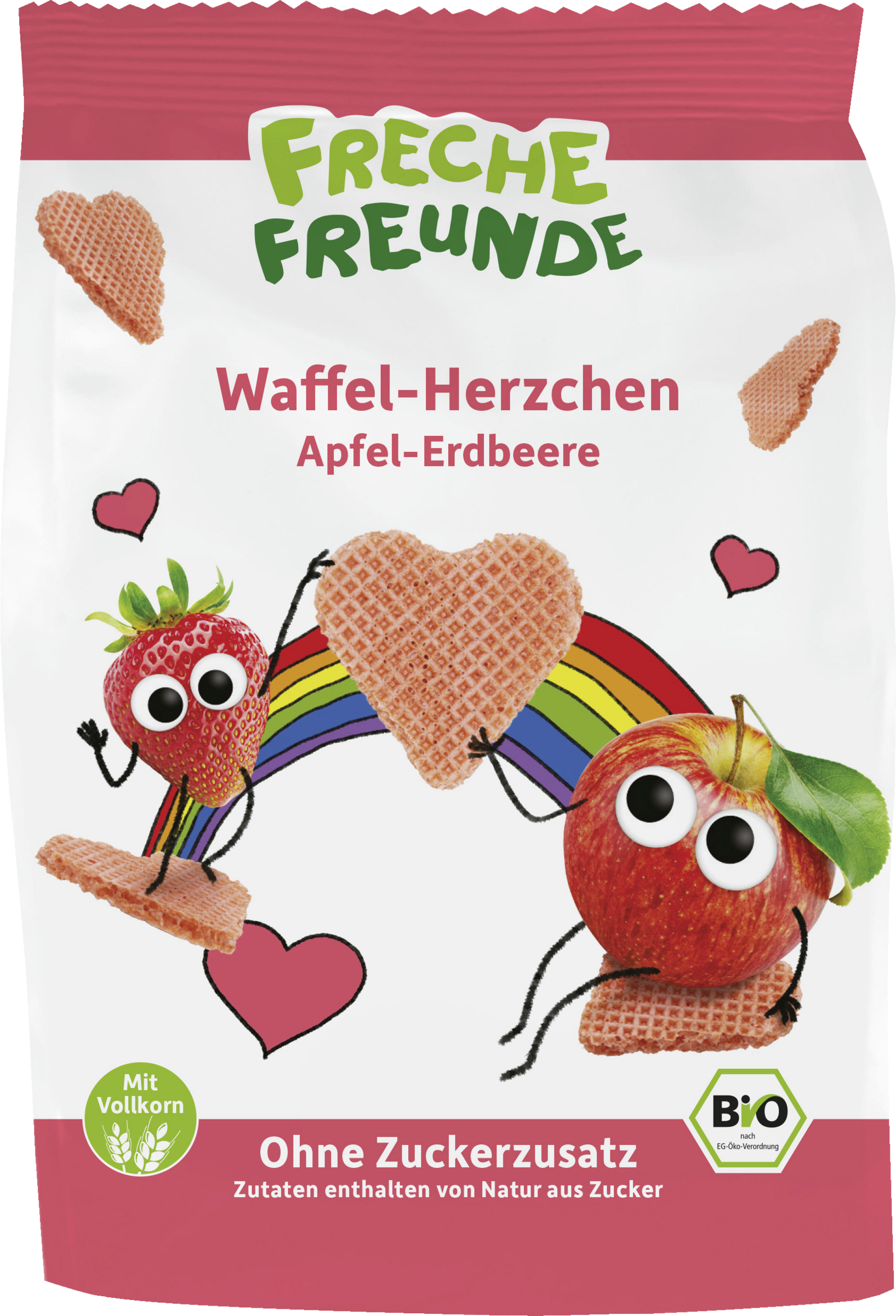 Bio Waffel-Herzchen Apfel-Erdbeere