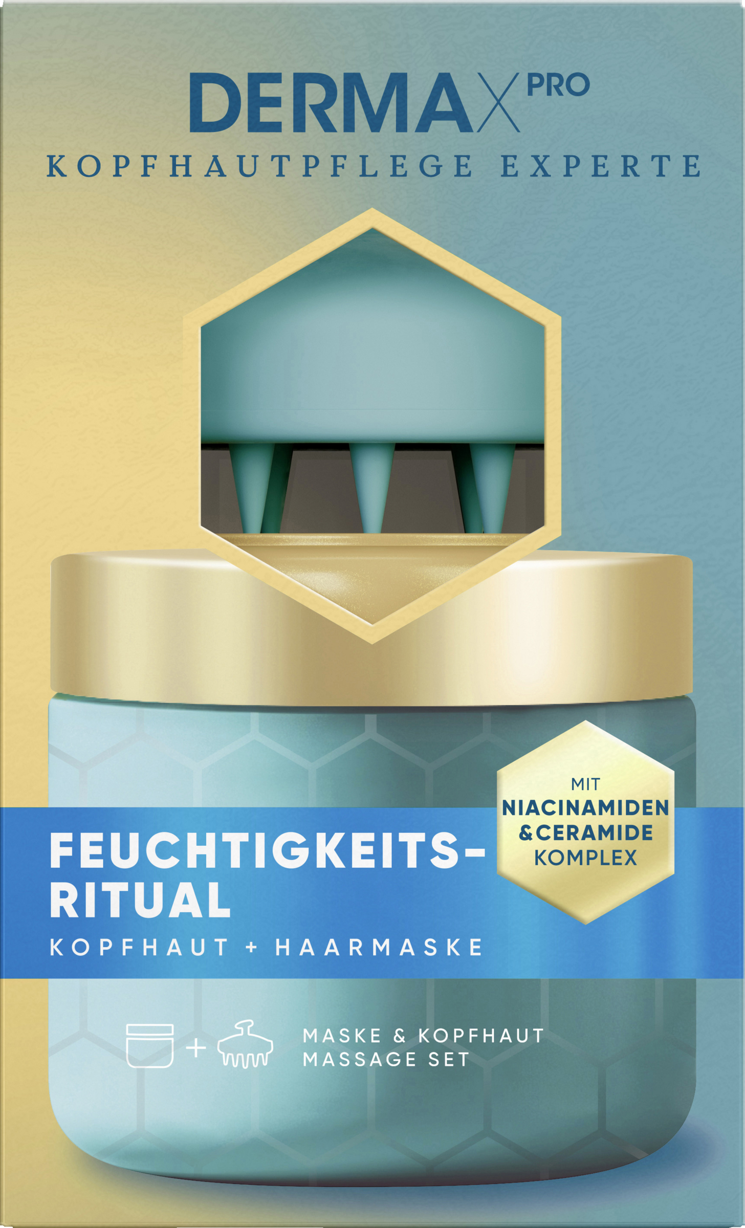 head & shoulders DermaXPro Kopfhaut + Haarmaske Feuchtigkeitsritual Massageset