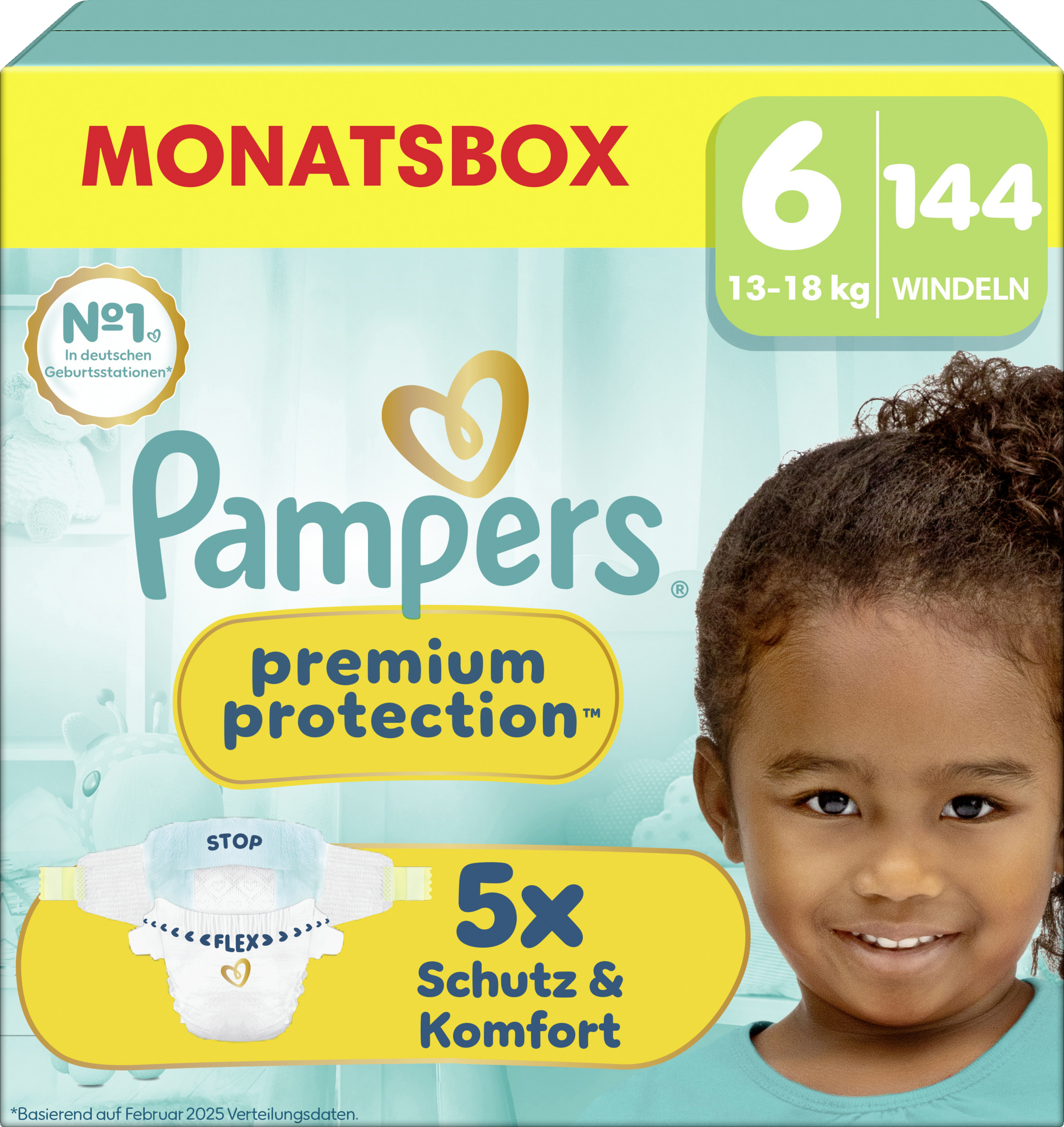 Premium Protection Windeln Gr. 6 Extra Large (13+ kg) Monatsbox 144 Stück