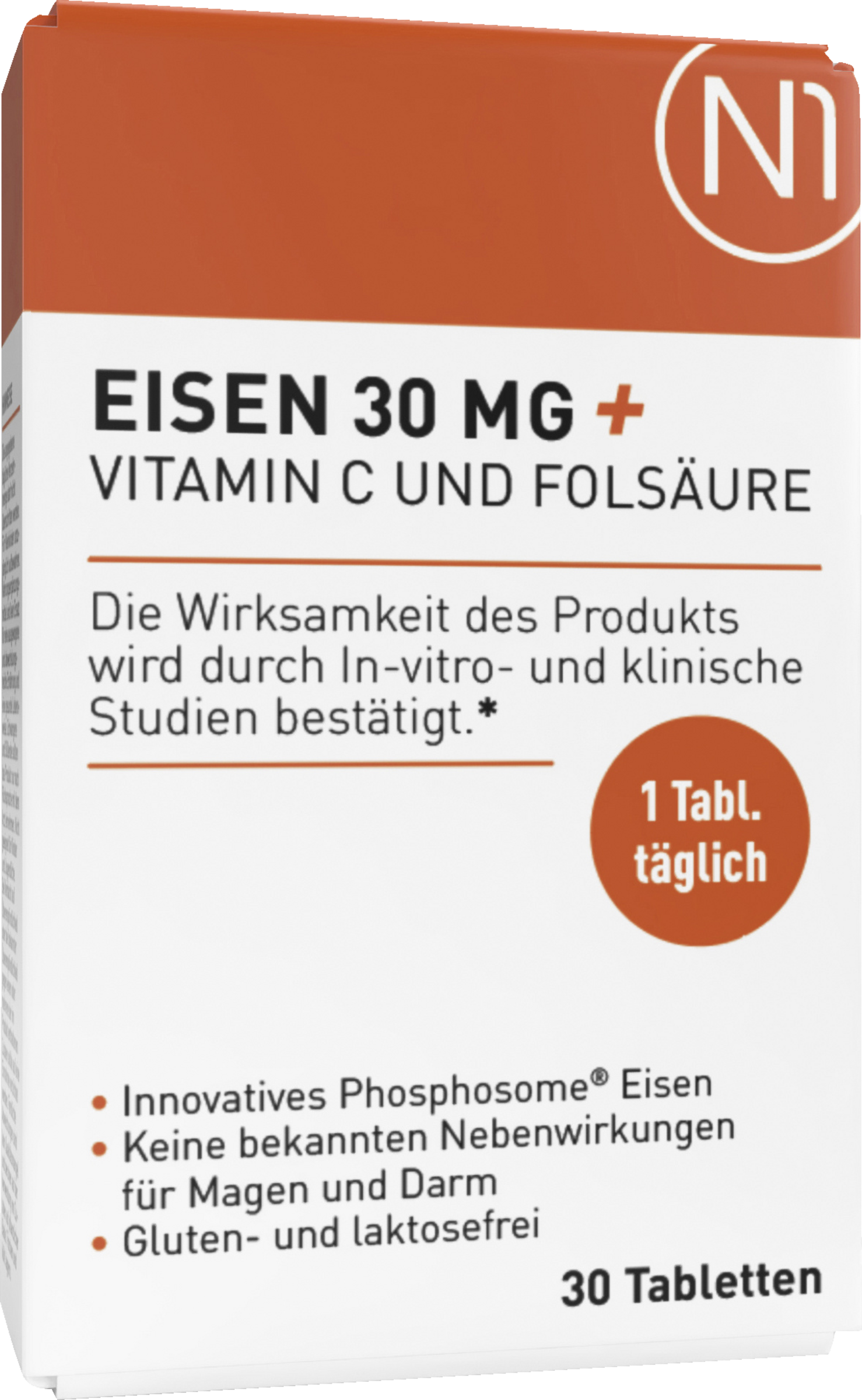 N1 Eisen 30 MG + Vitamin C & Folsäure