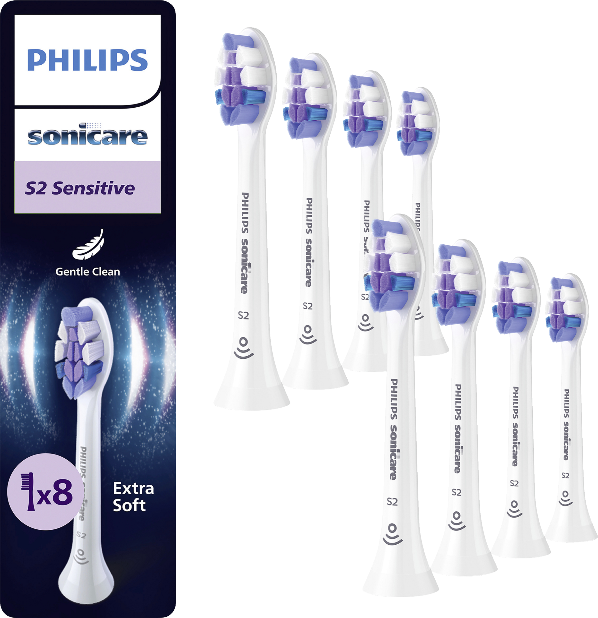 PHILIPS Sonicare Aufsteckbürsten S2 Sensitive HX6058/87 weiß