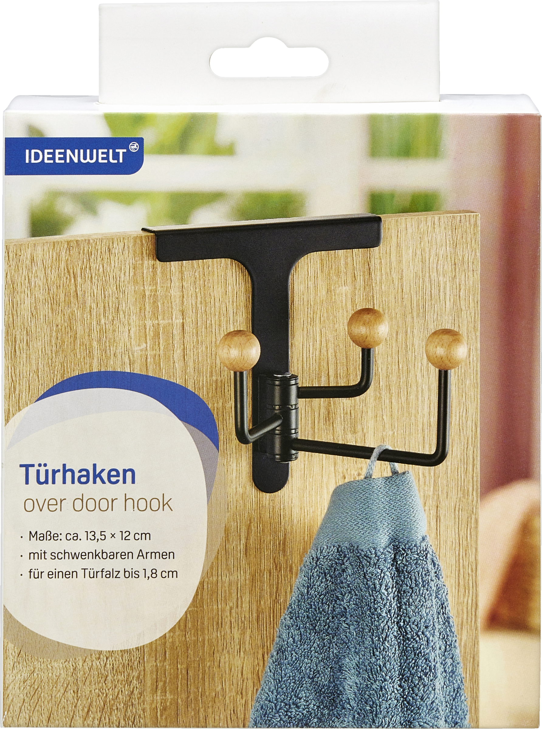 Drehbare Türhaken Schwarz