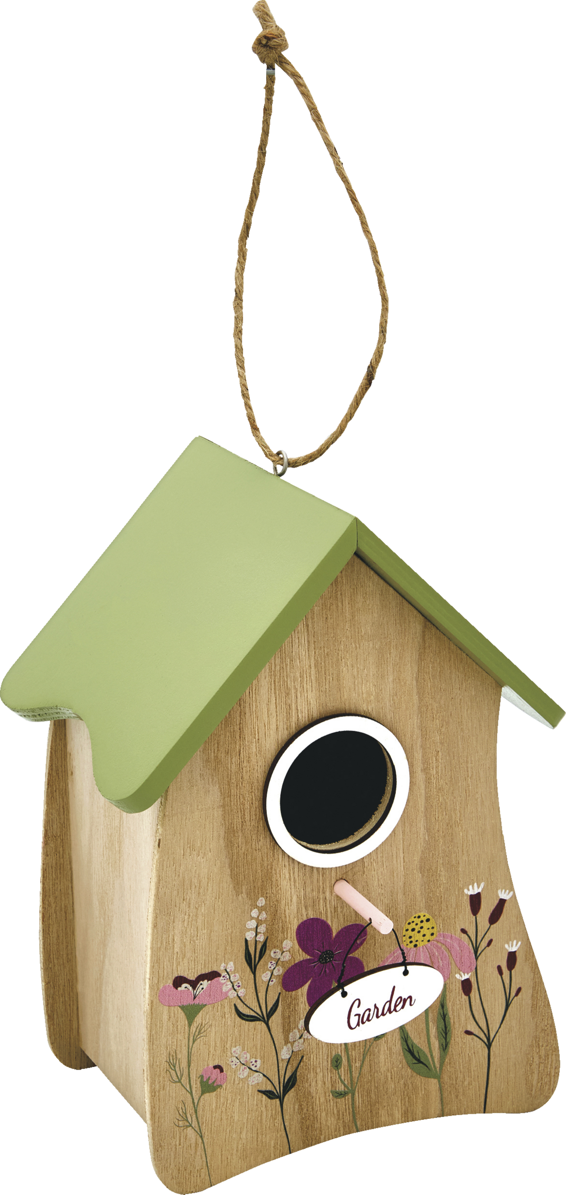 Vogelhaus geschwungen mit Blumen