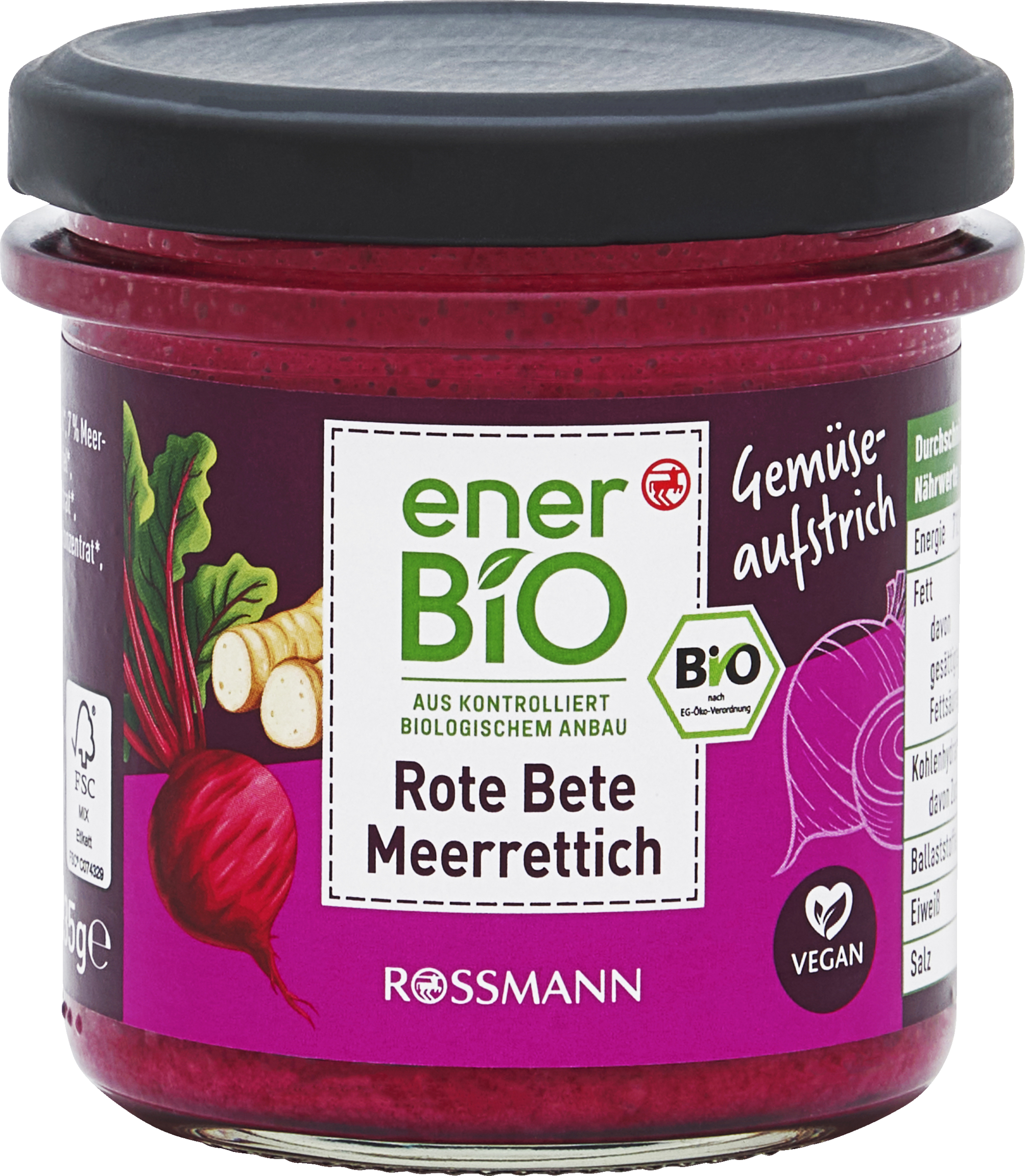 Rote Bete Meerrettich Gemüseaufstrich