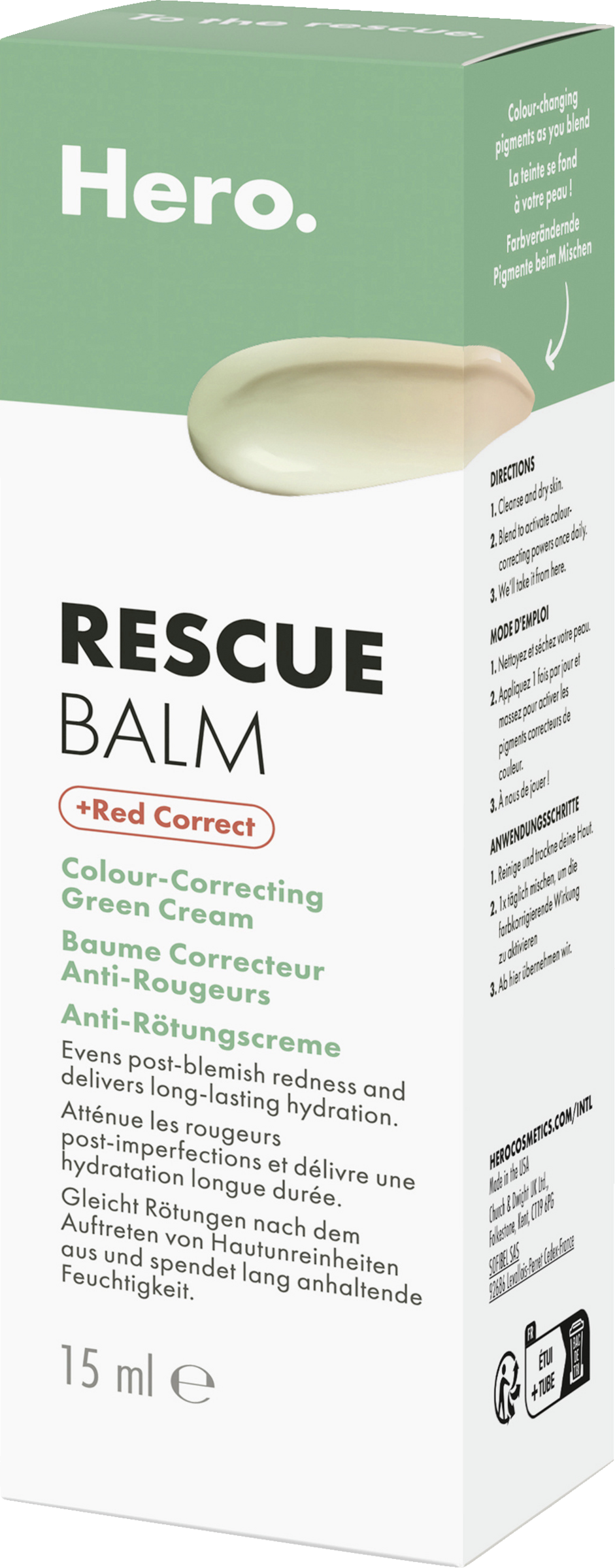 Hero. Rescue Balm + Red Correct Anti-Rötungscreme
