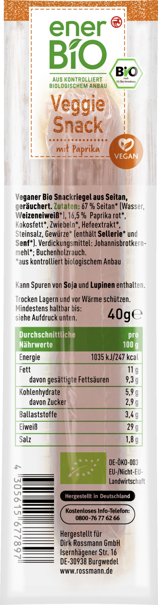 enerBiO Veggie Snack mit Paprika
