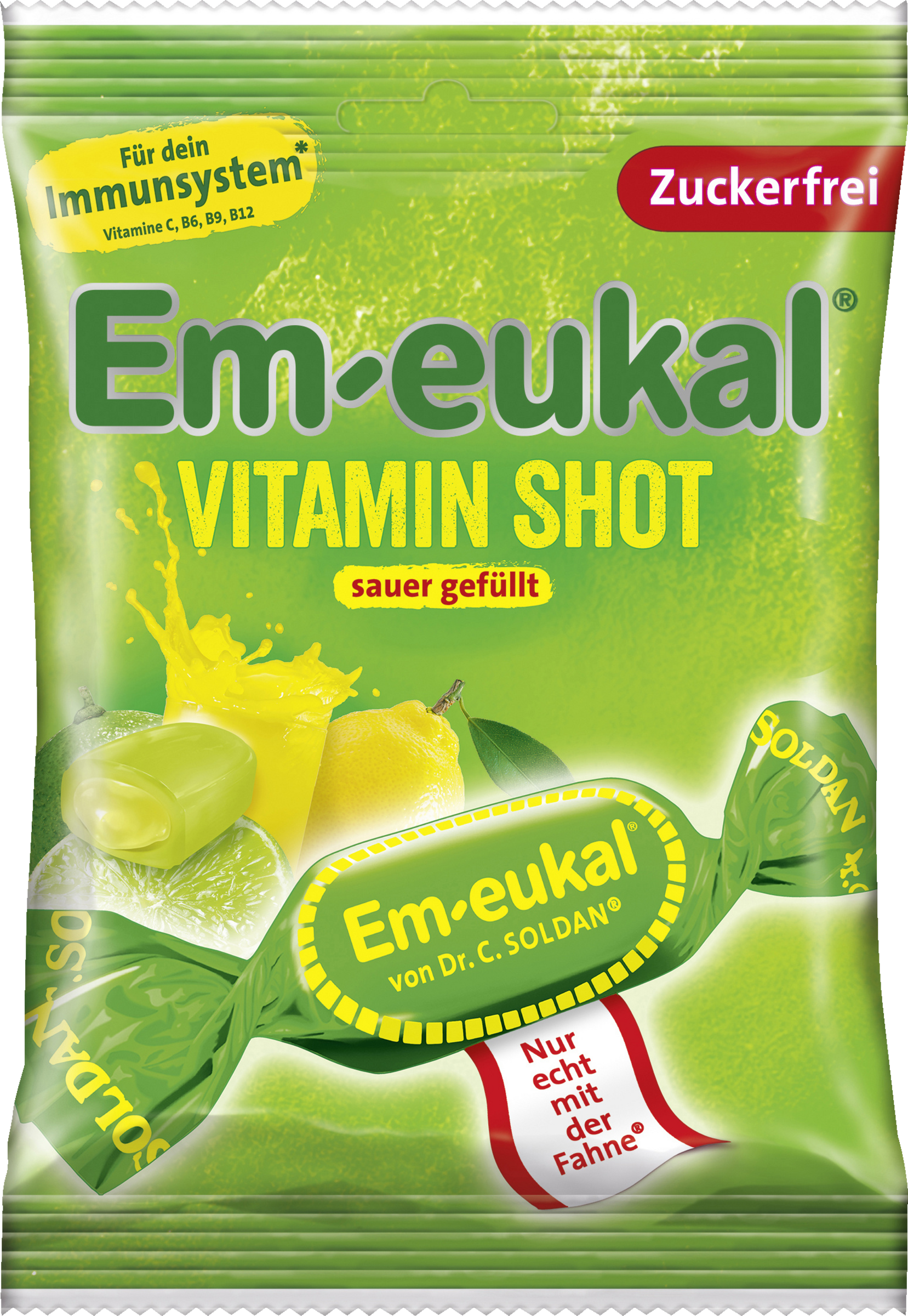 Vitamin-Shot sauer gefüllt Fruchtbonbons