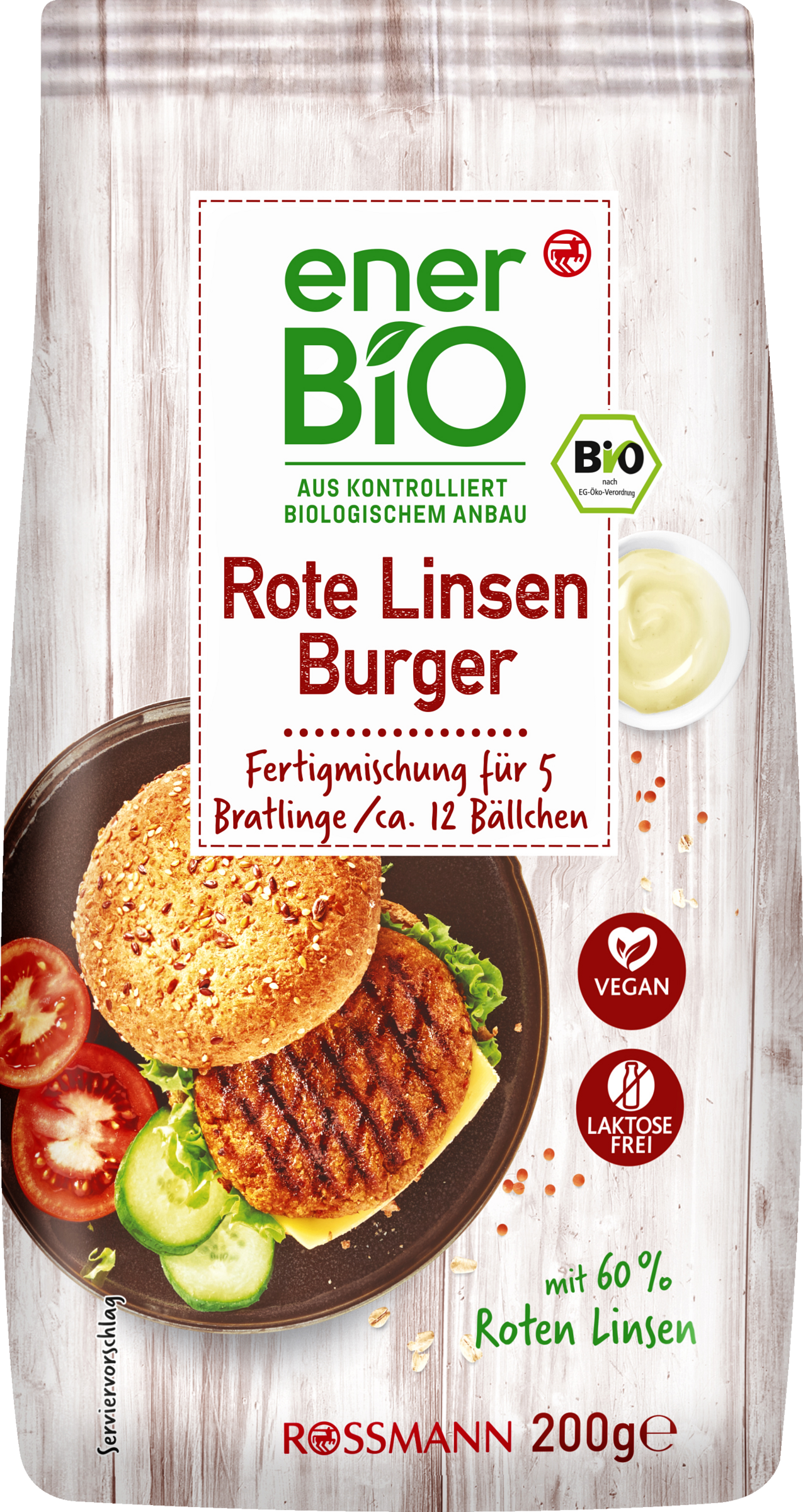 enerBiO Rote Linsen Burger