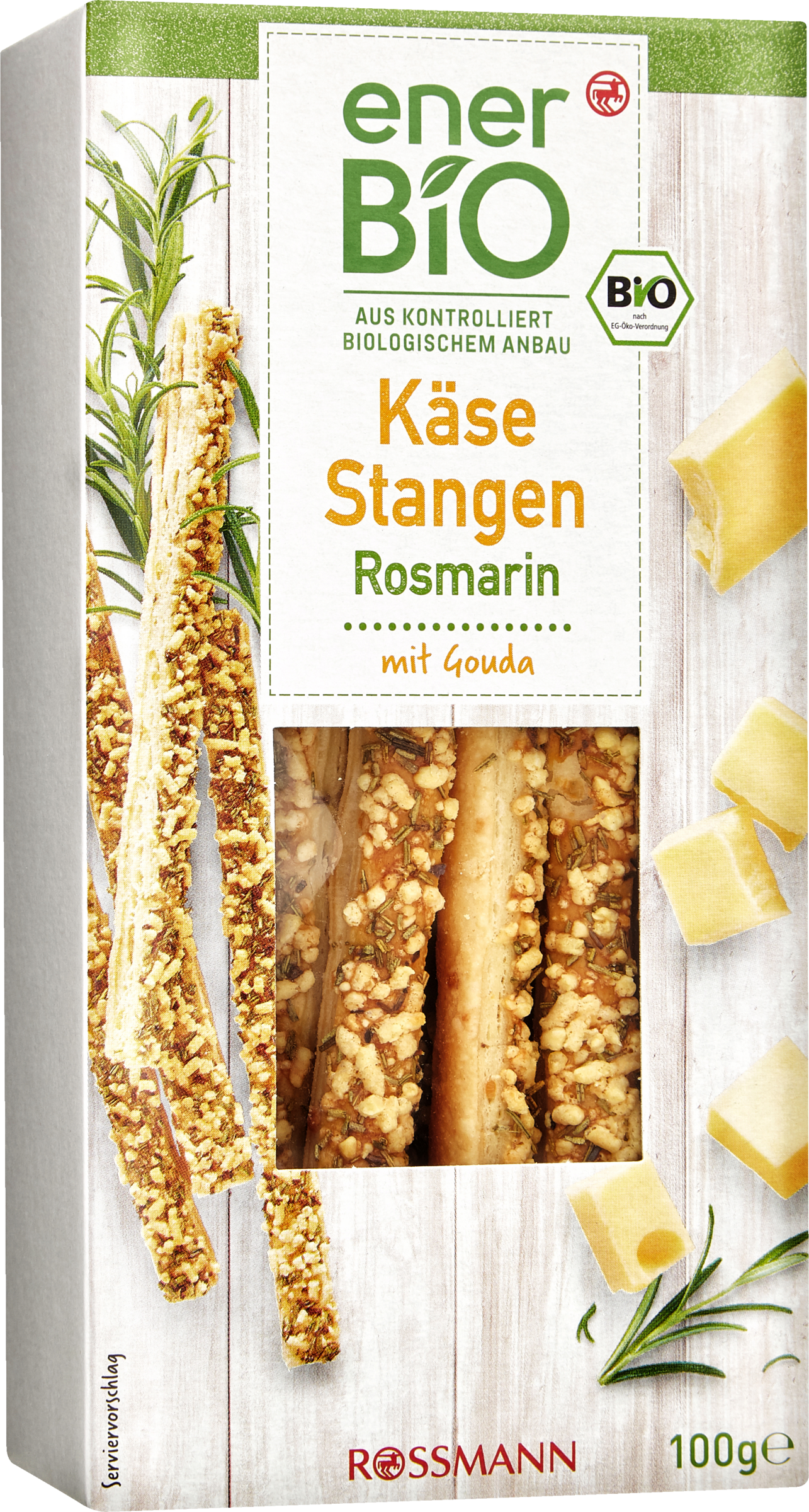 enerBiO Käse Stangen Rosmarin mit Gouda