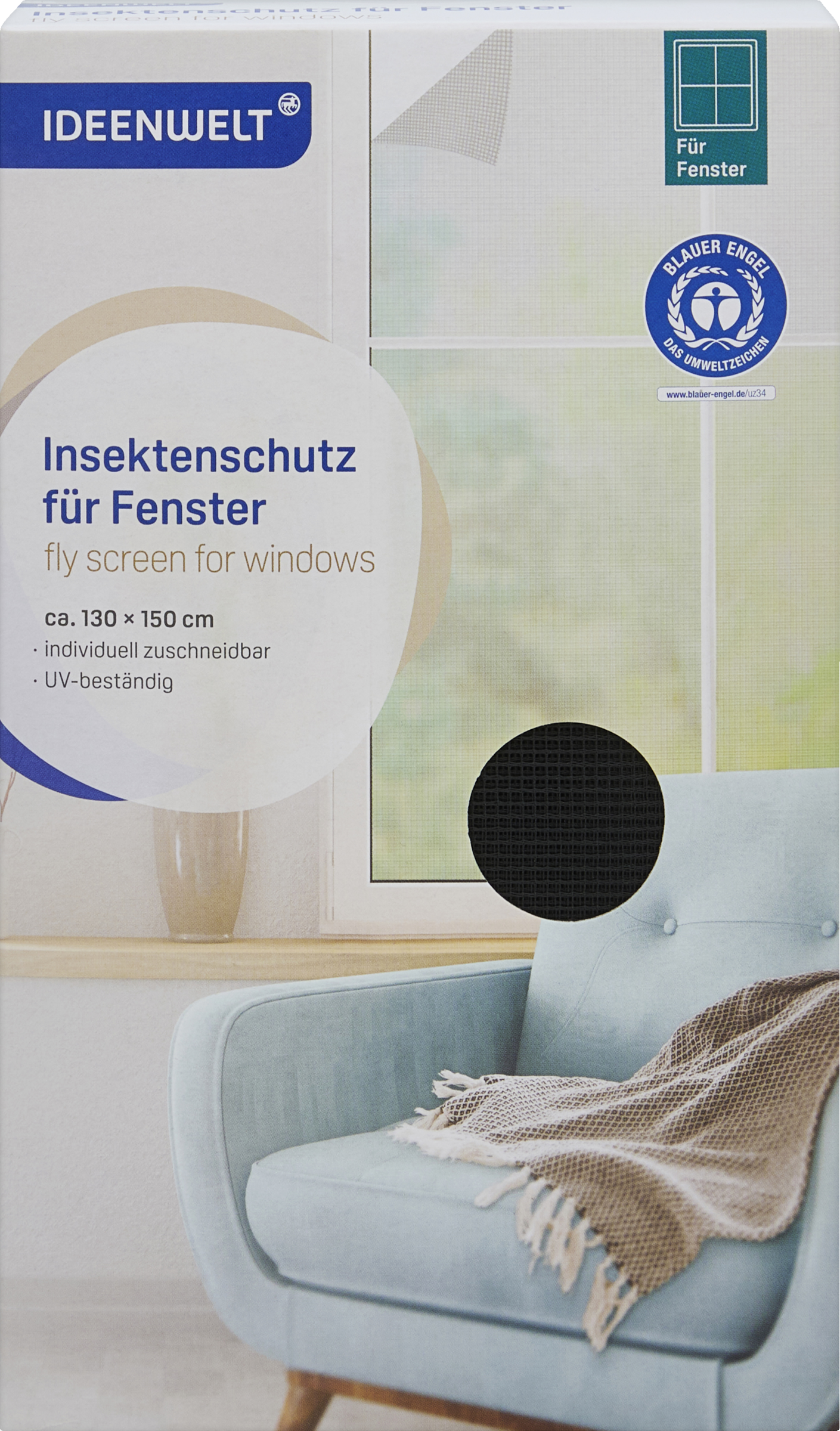 IDEENWELT Insektenschutz Fenster anthrazit