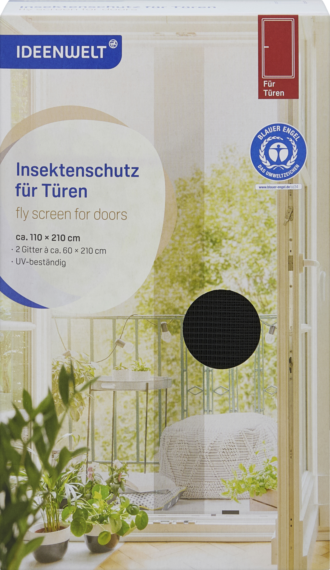 IDEENWELT Insektenschutz Tür anthrazit