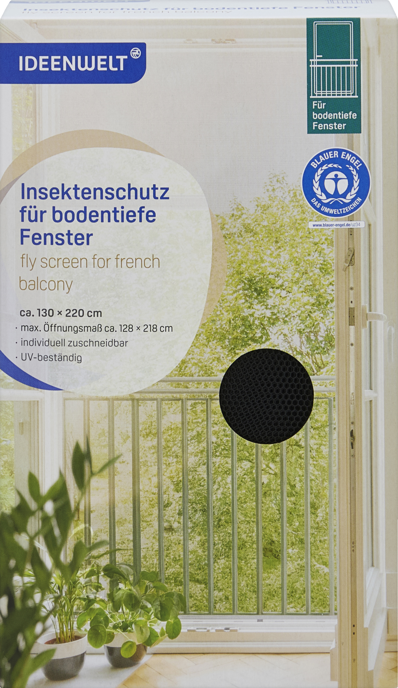 IDEENWELT Insektenschutz bodentiefes Fenster anthrazit
