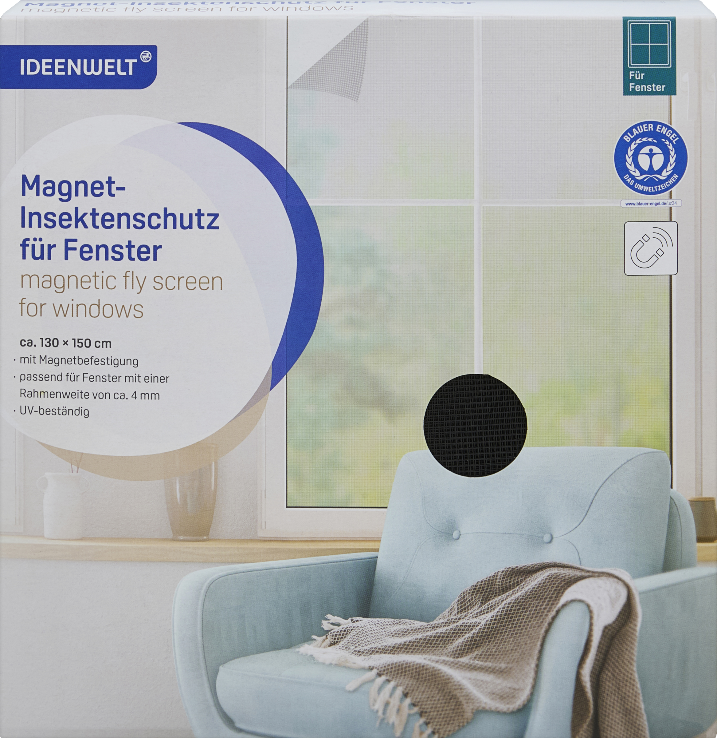 IDEENWELT Magnet-Insektenschutz Fenster anthrazit