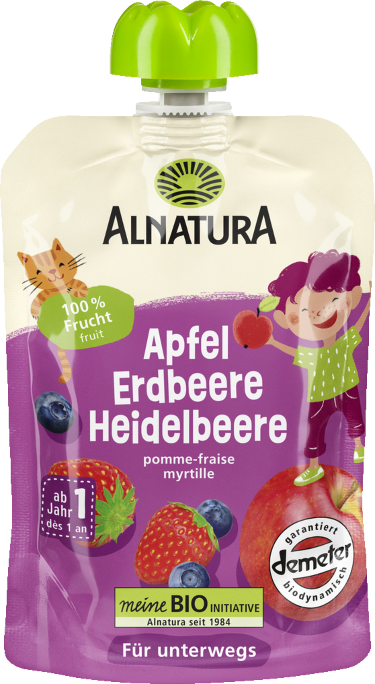 Alnatura Bio Quetschbeutel Apfel Erdbeere Heidelbeere