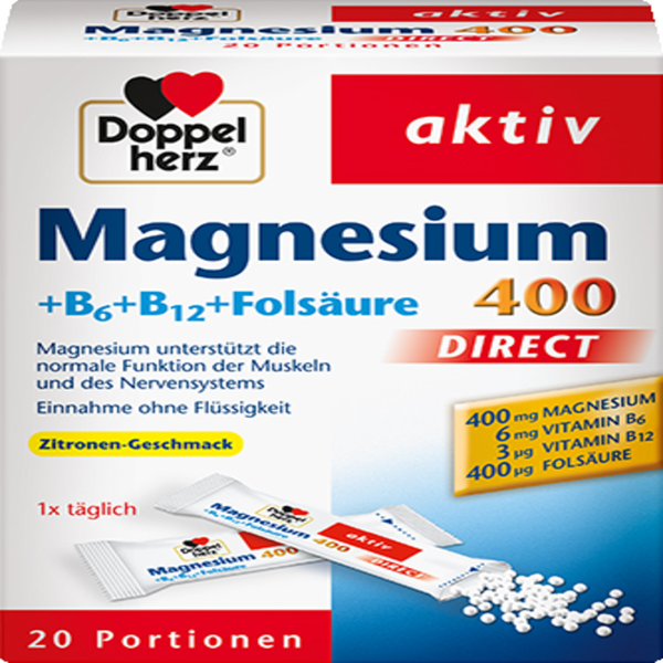 Doppelherz aktiv Magnesium 400 Direct + B6 + B12 + Folsäure online