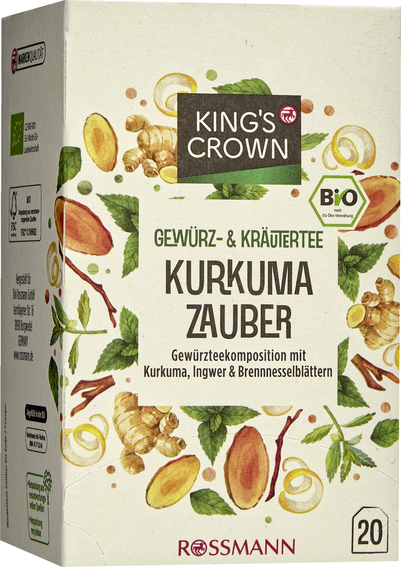 KING'S CROWN Bio Gewürz- & Kräutertee Kurkuma Zauber