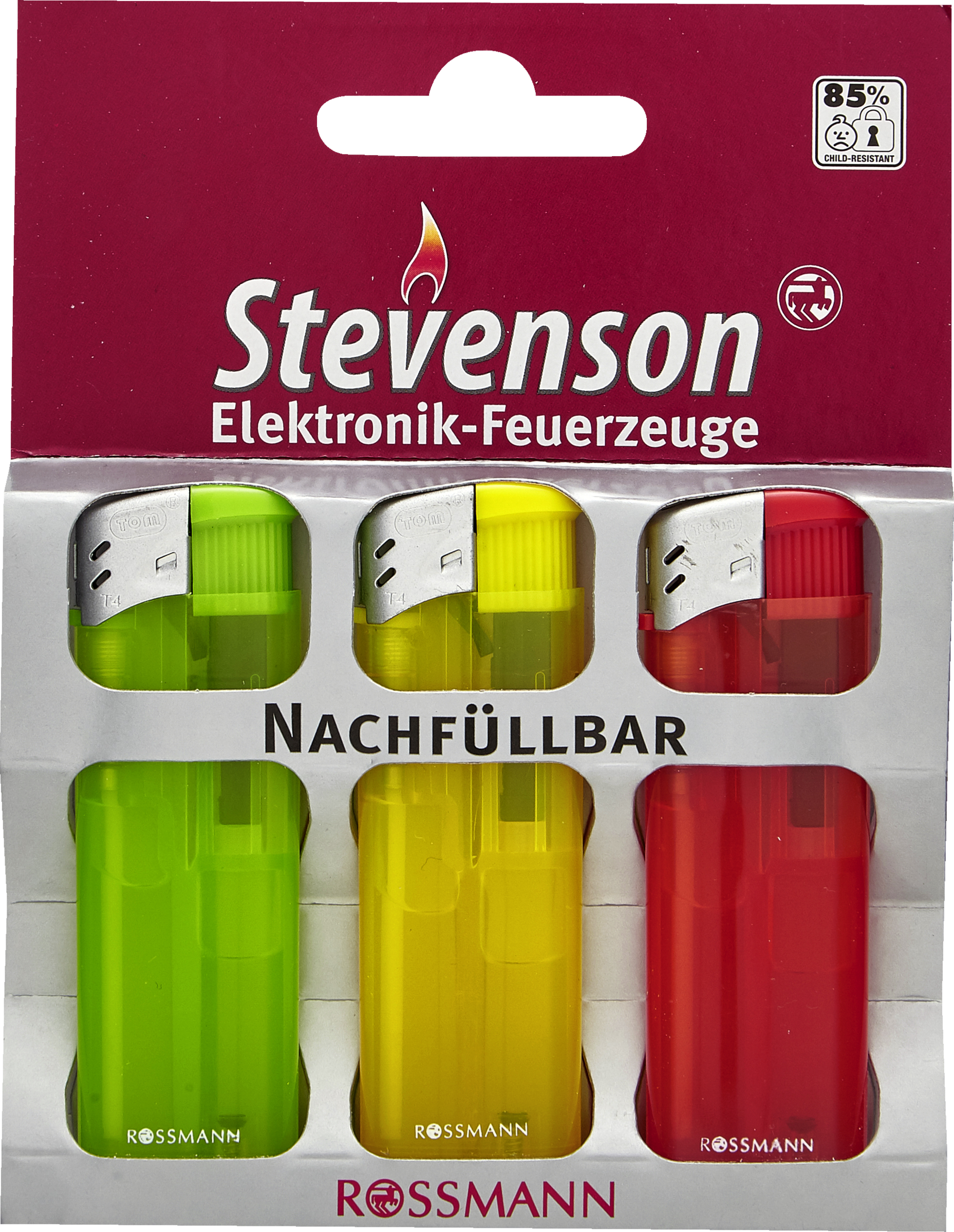 Stevenson Elektronik-Feuerzeuge, 3 Stück