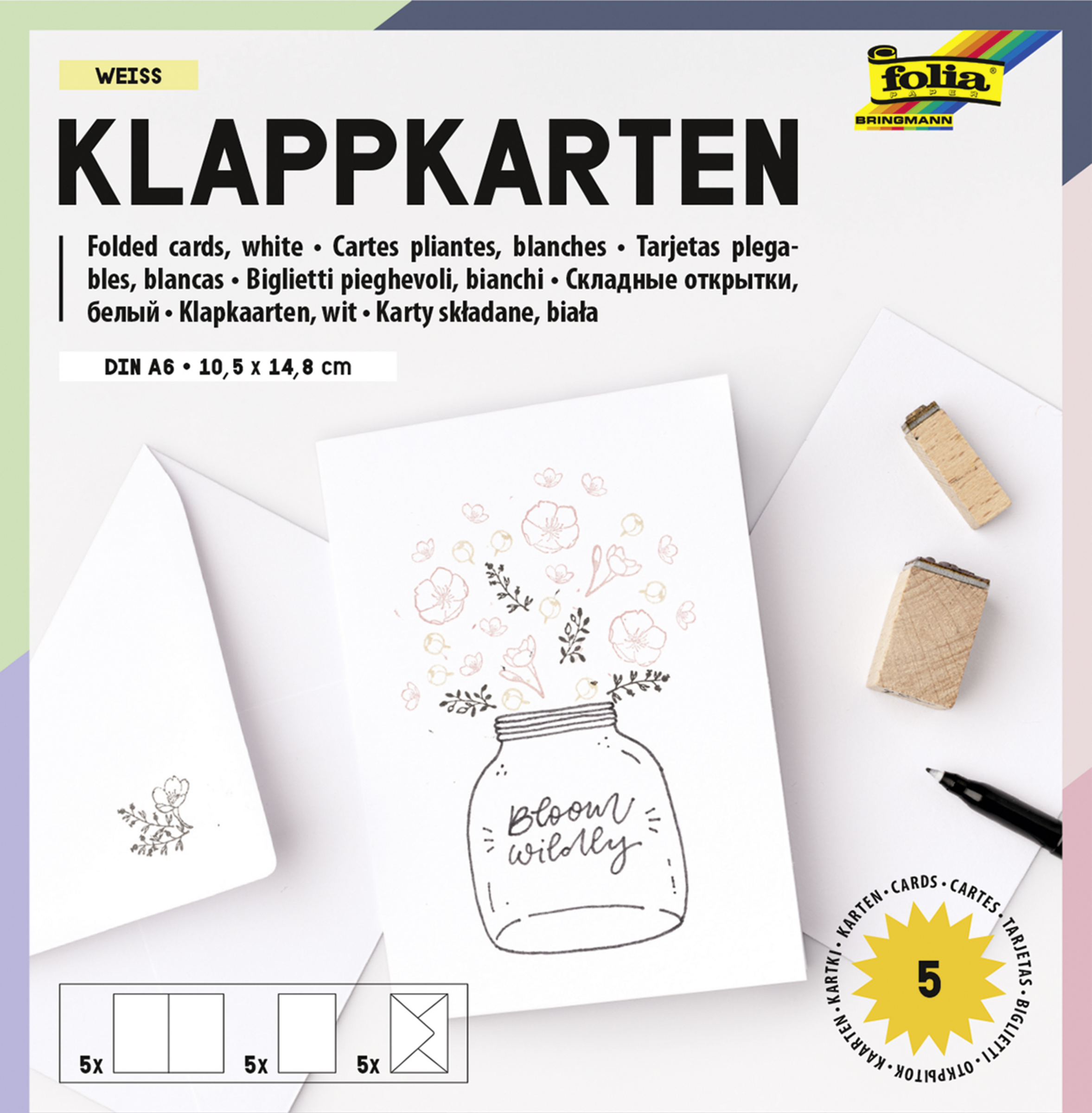 folia Doppelkarten rechteckig