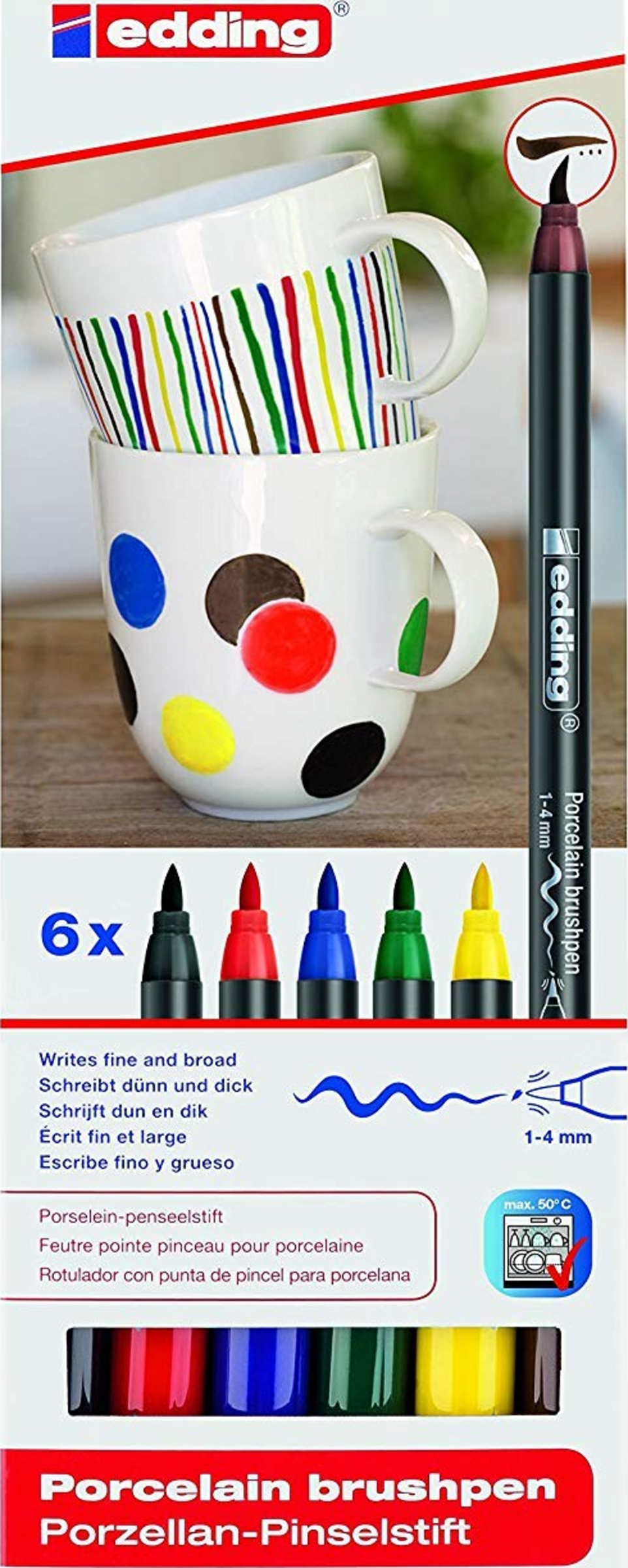 Edding Porzellanpinselstift 4200, 1 - 4mm, sortiert