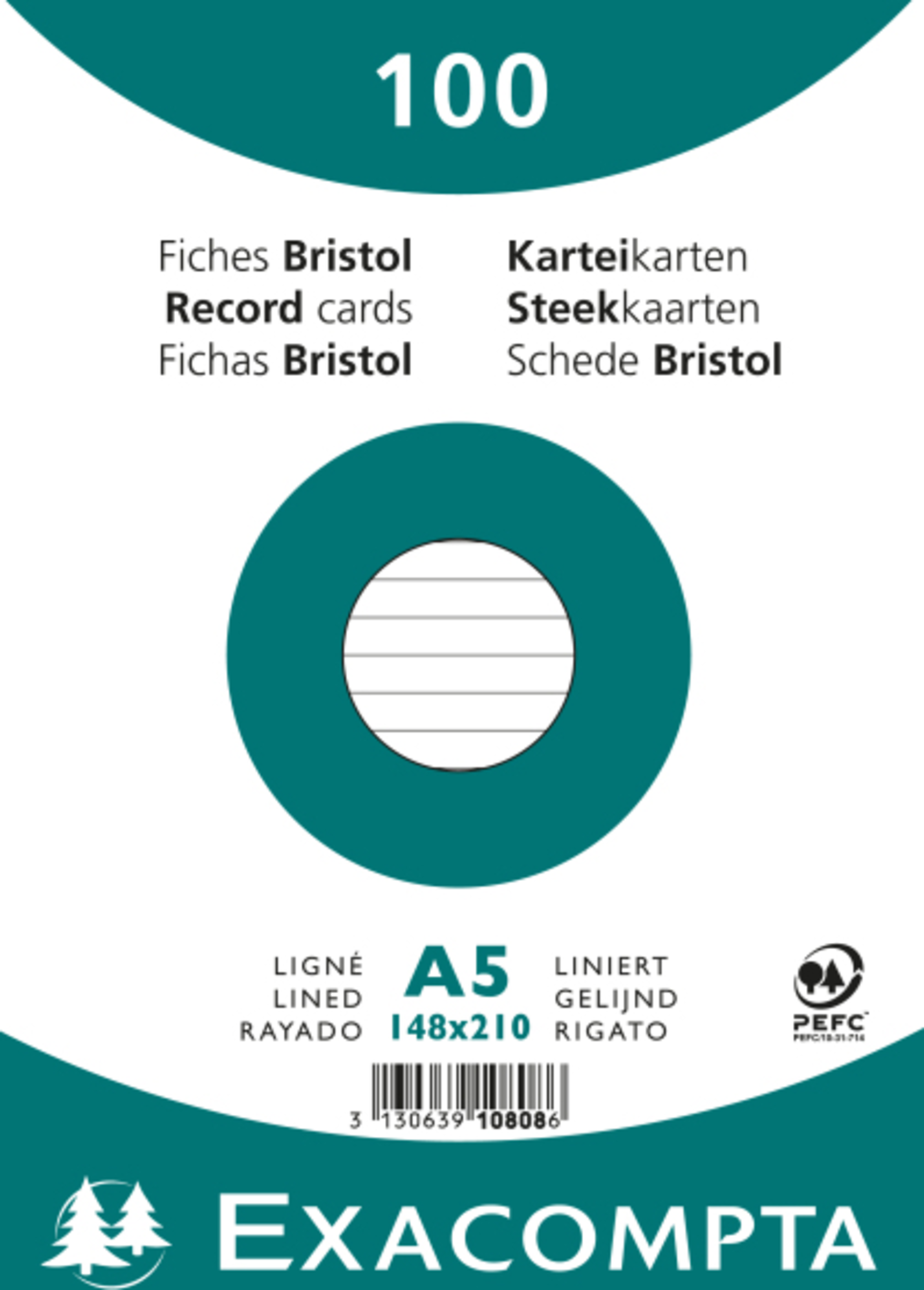Exacompta Karteikarten Liniert DIN A5 weiß