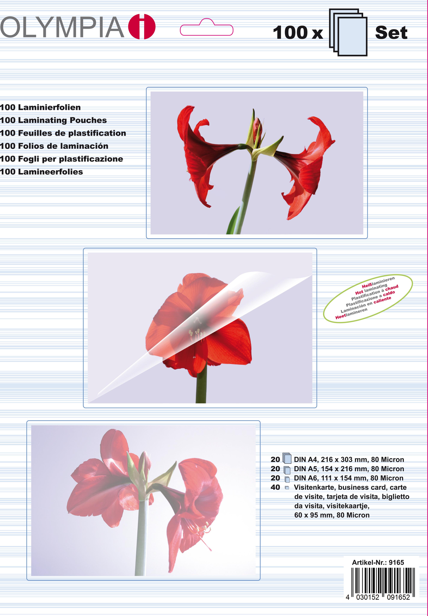 Olympia 100er-Set Laminierfolien